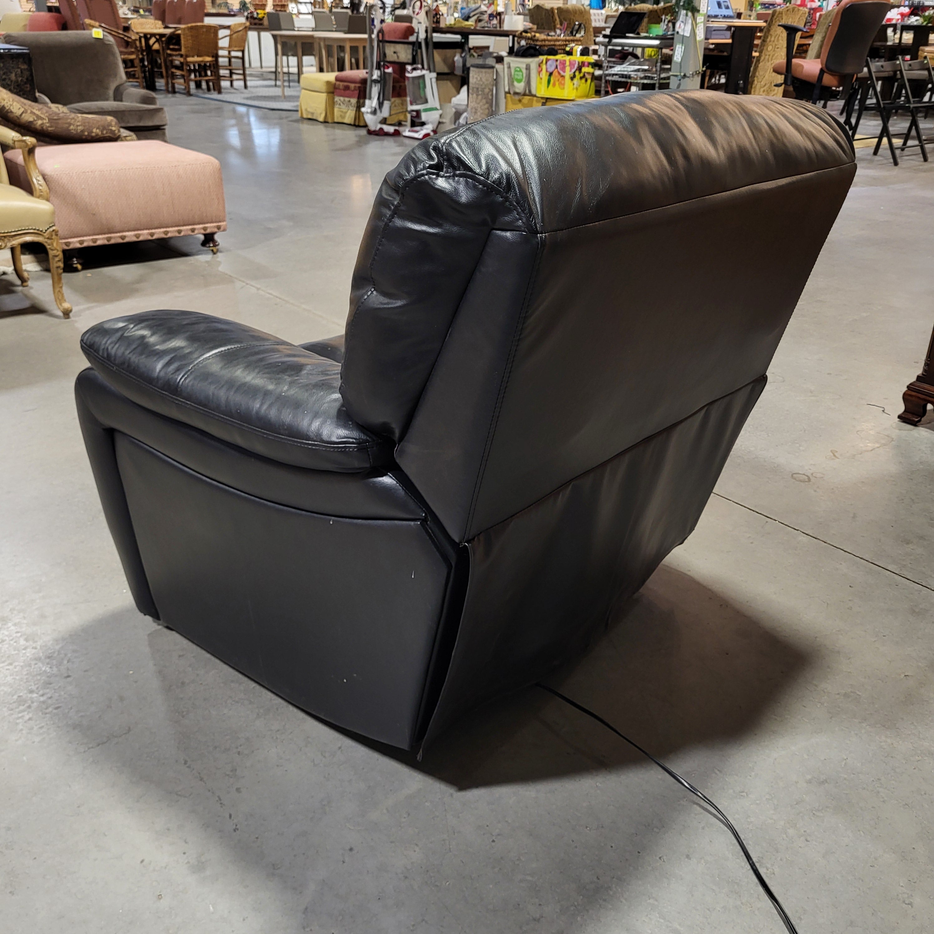 Black Faux Leather Recliner Chair 39"x 38"x 36"