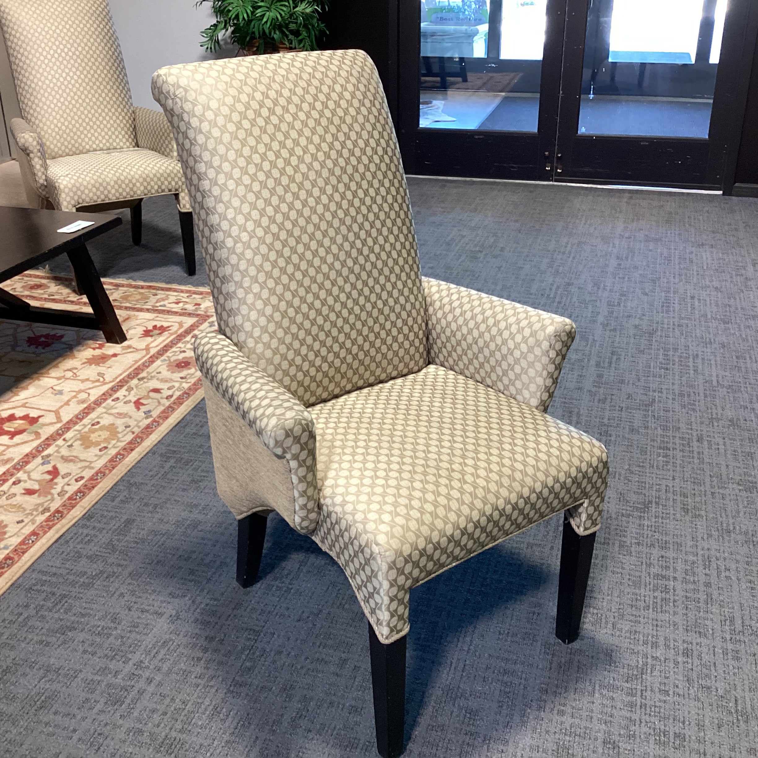 Golden Spiral Design Flared Arm Accent Chair 28"x 30"x 43"