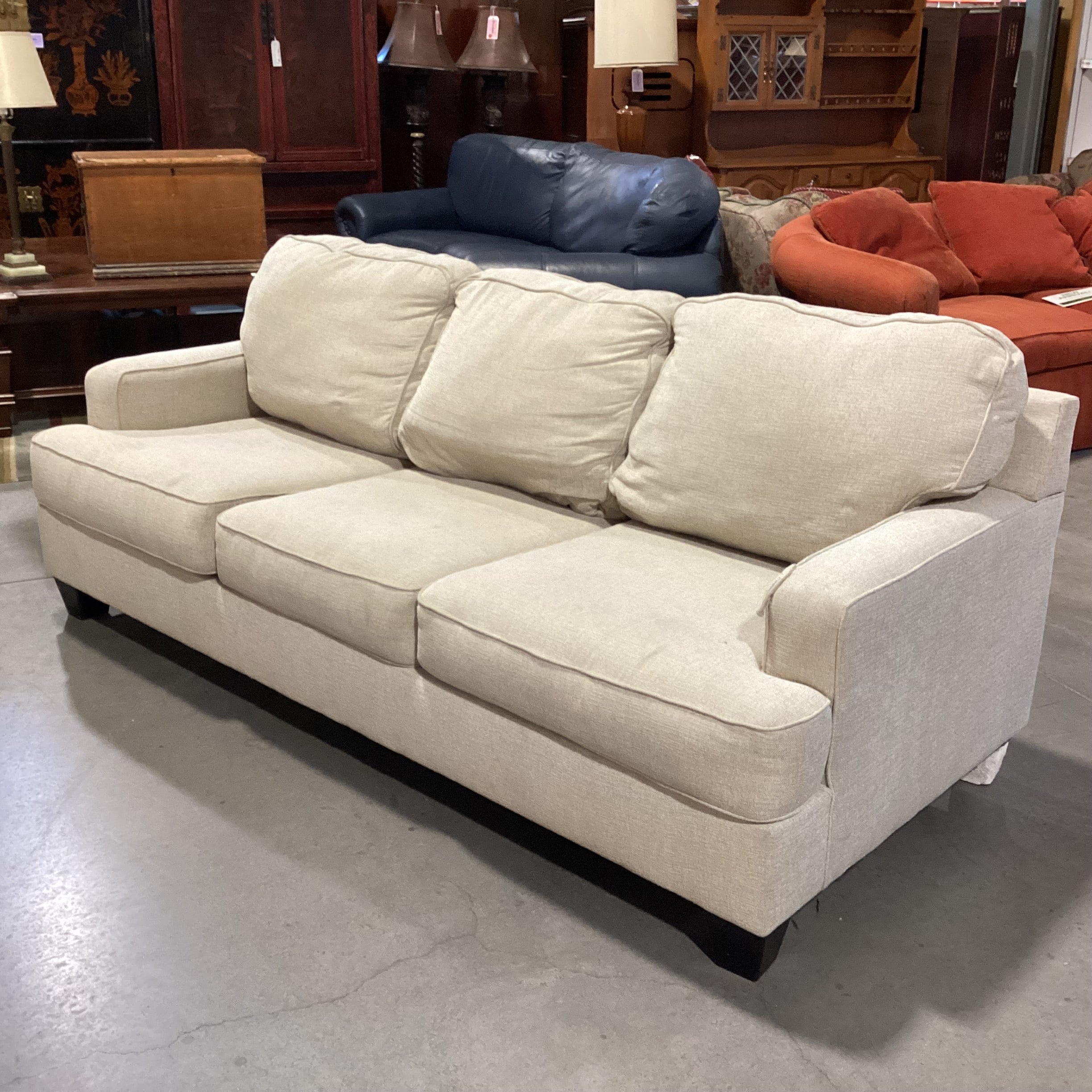 Beige Woven Queen Sleeper Sofa 85"x 38"x 37"
