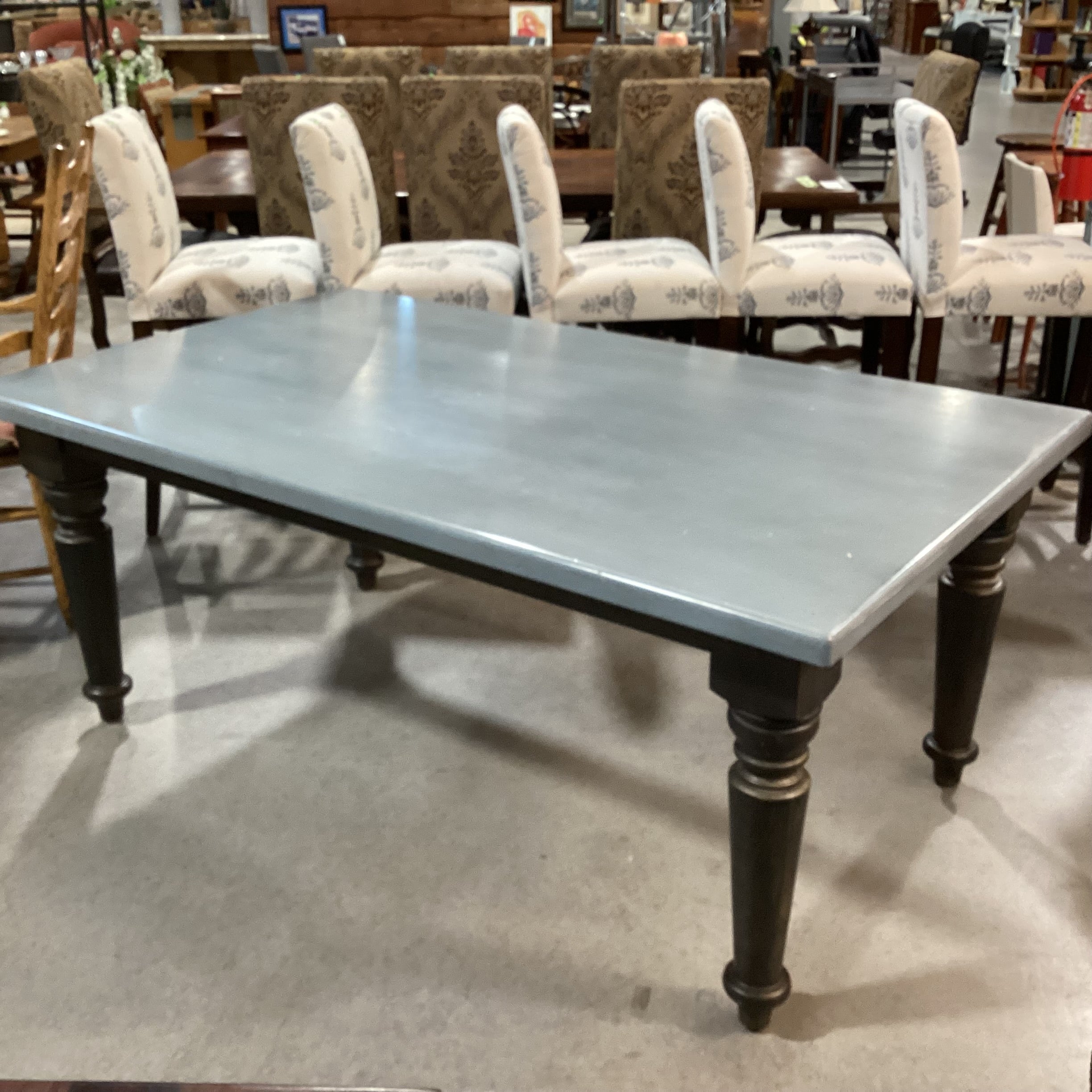 Bassett Bench Made Solid Wood with Grey Tones Finish Dining Table 72"x 42"x 30"