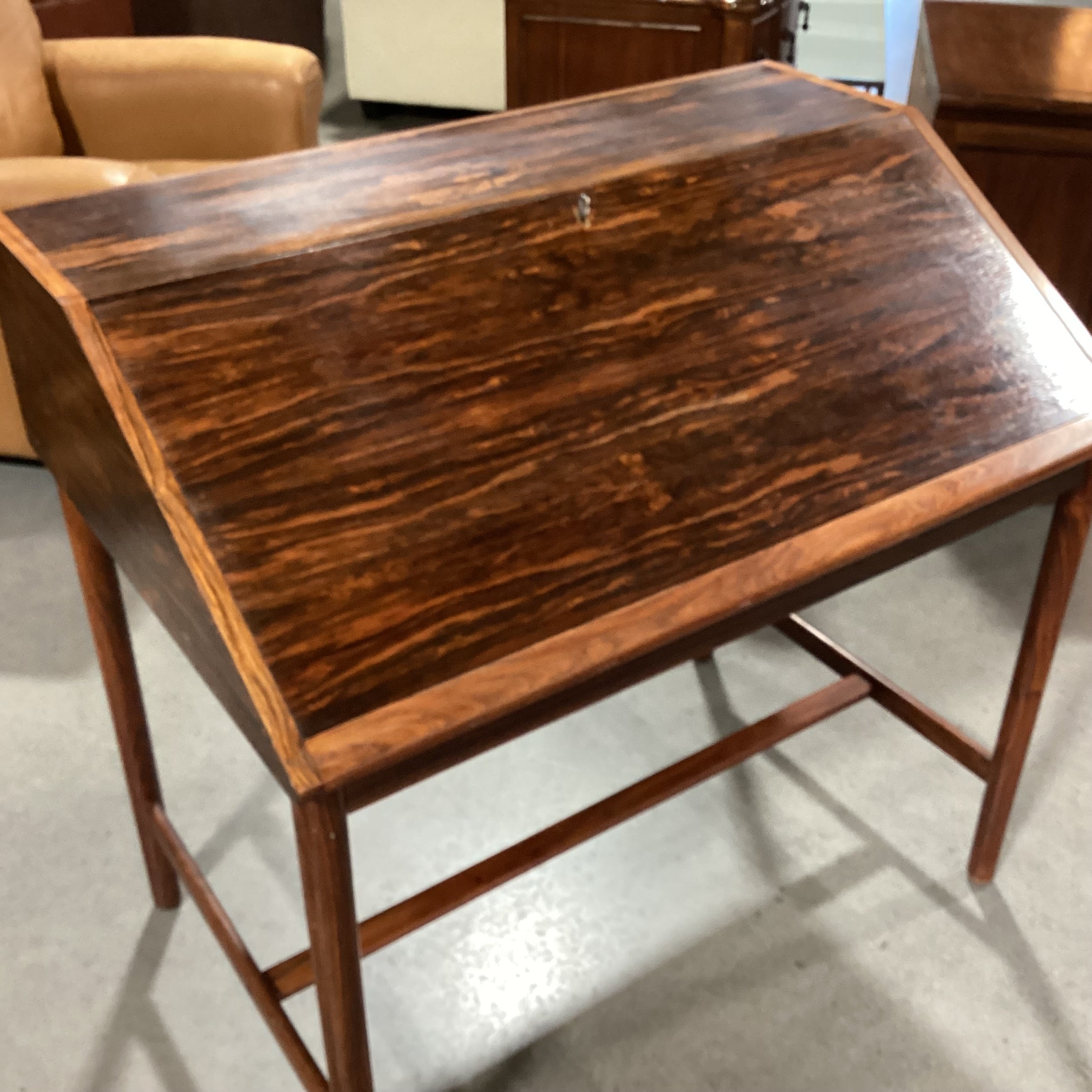 Mellemstrands Made in Norway Vintage 1960's Rosewood Slant Front Desk