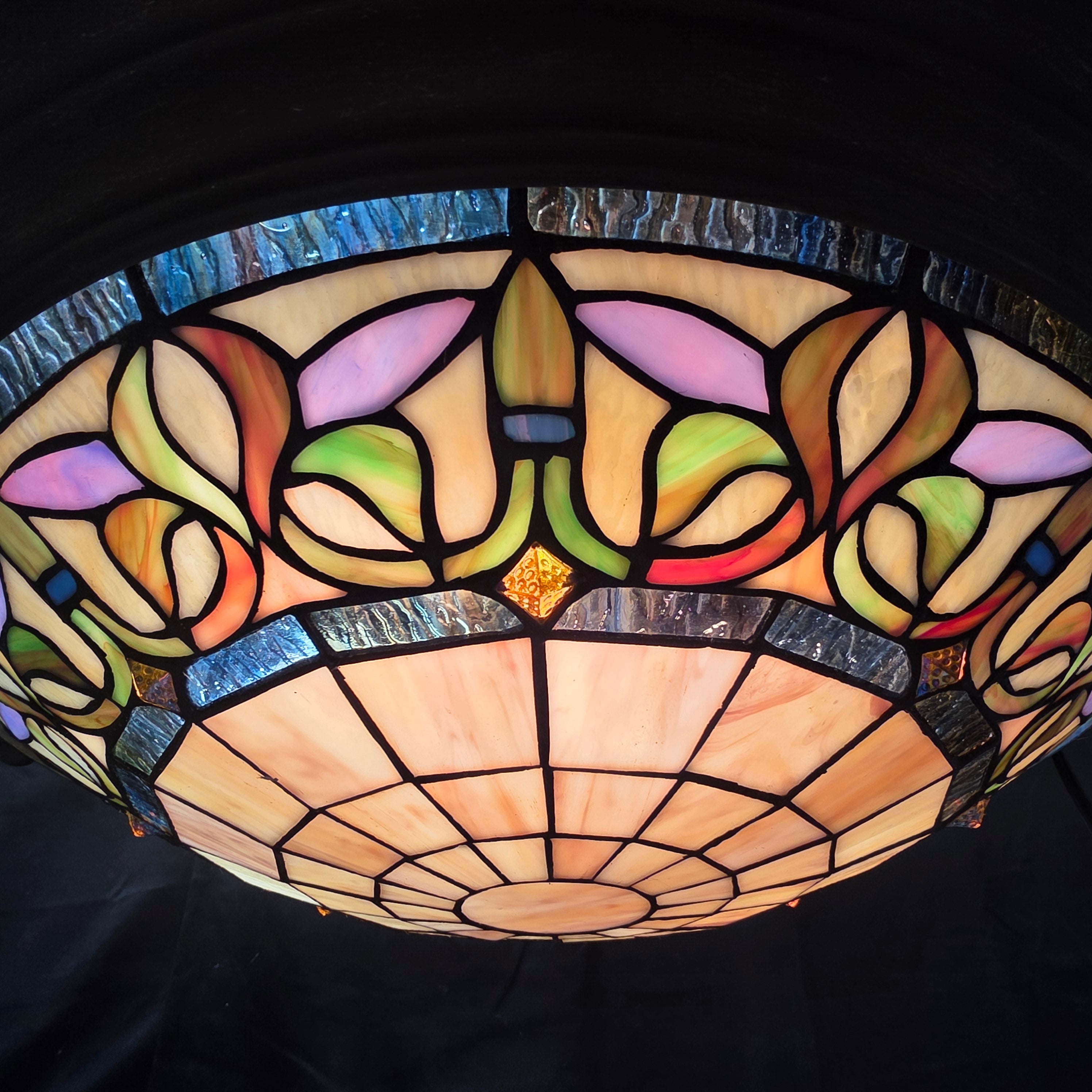 Tiffany Style Bowl Chandelier 20"Dx34"