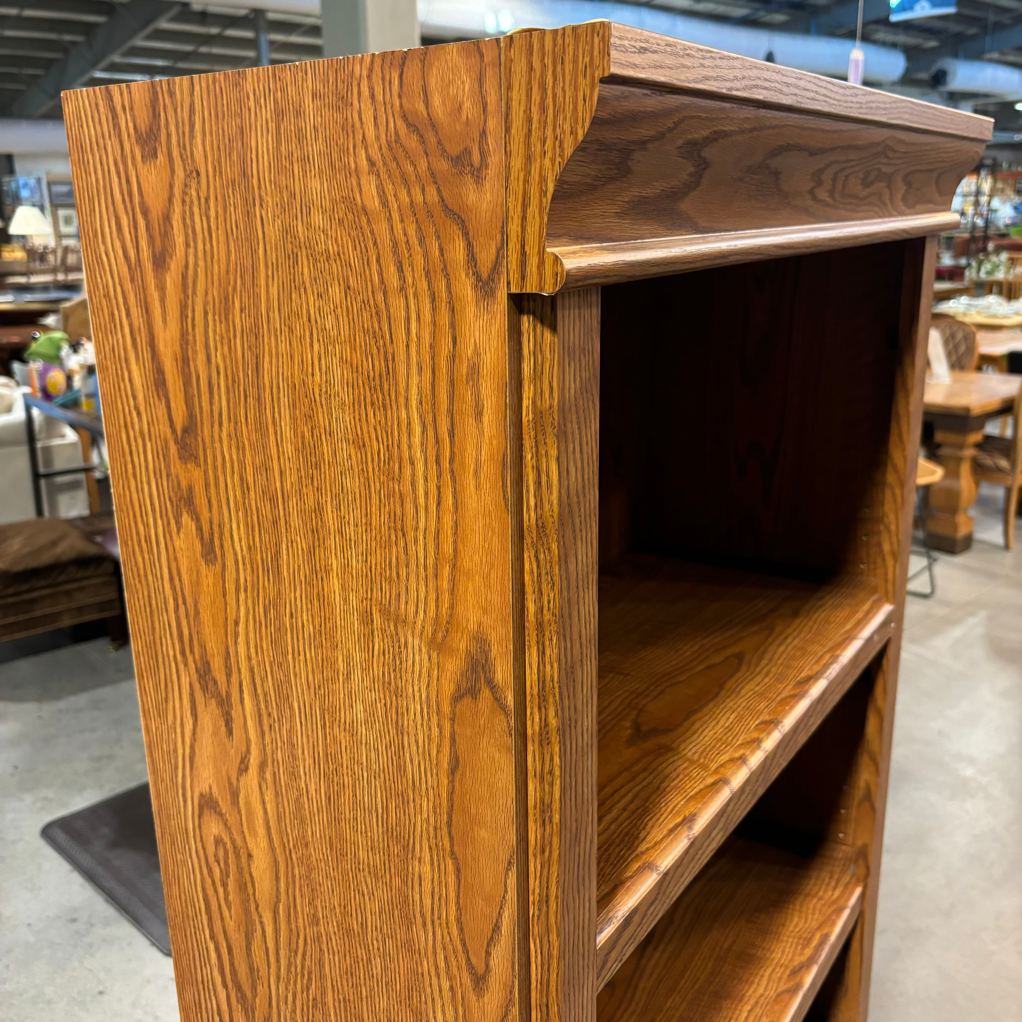 Medium Finish Wood with 4 Adjustable Height Shelves Bookcase 29.5"x 12"x 71.5"