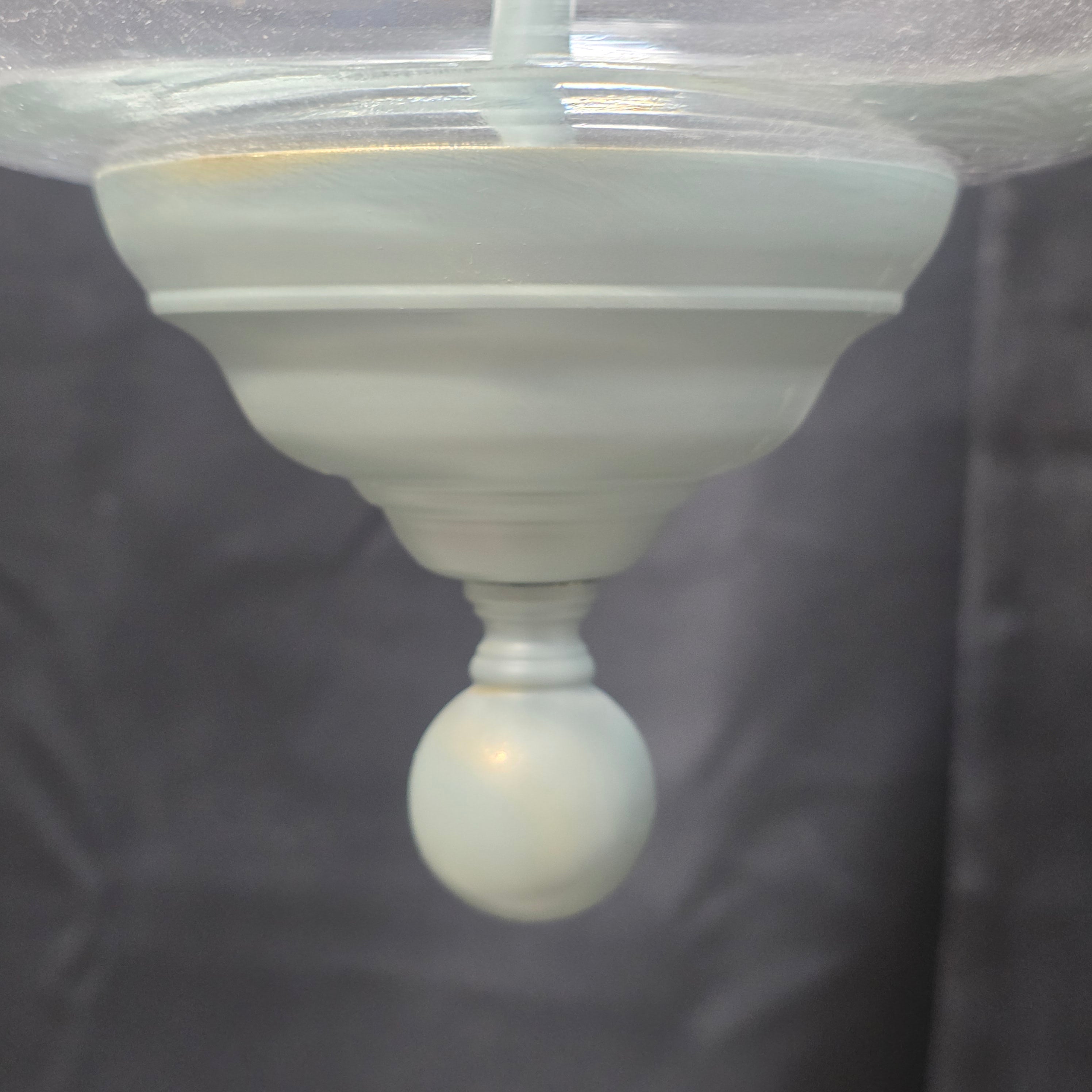 Four Light Vintage Blue Gray Bell Chandelier 16"x35"