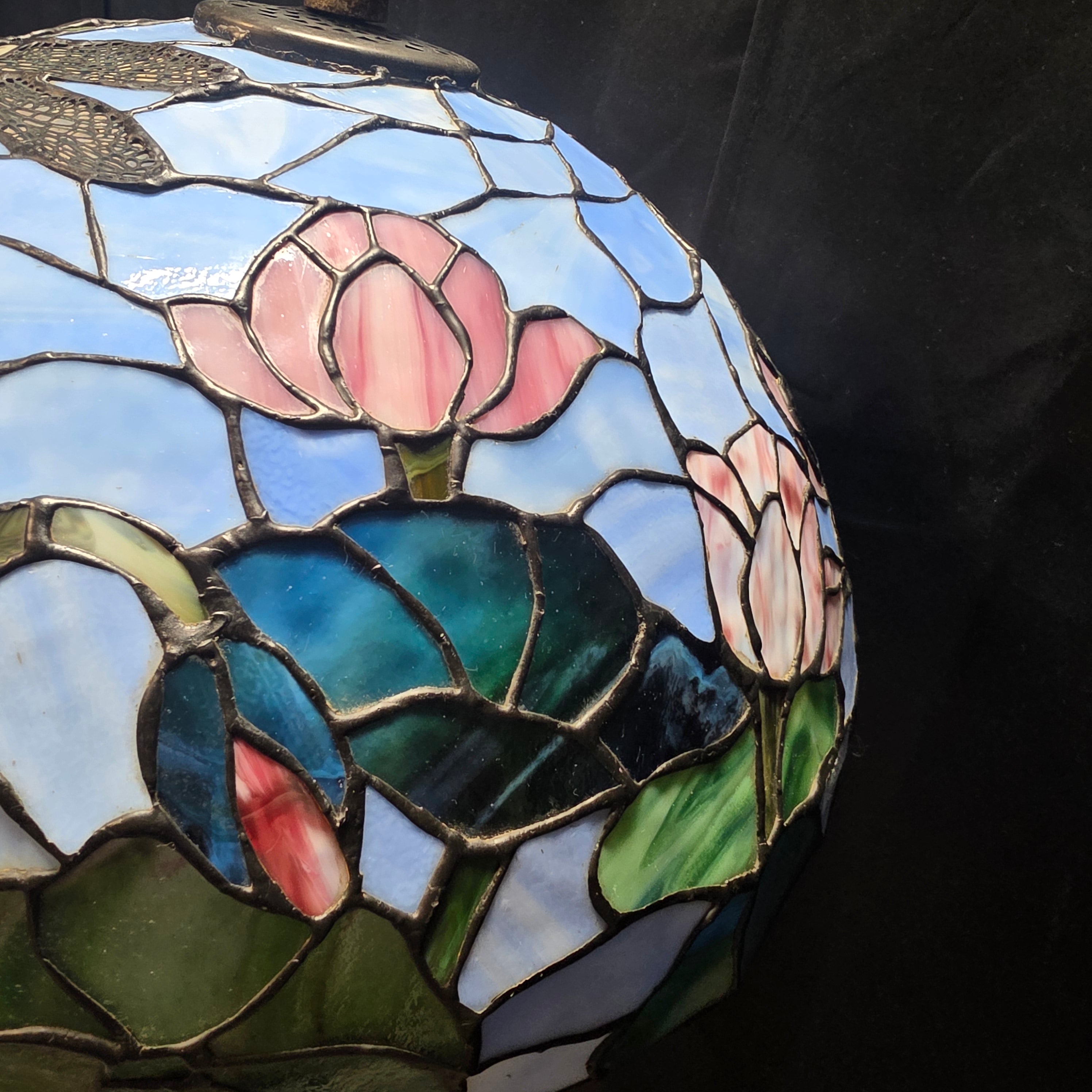 Tiffany Style Dragon Fly and Flowers Colorful Floor Lamp 20"Dx63"