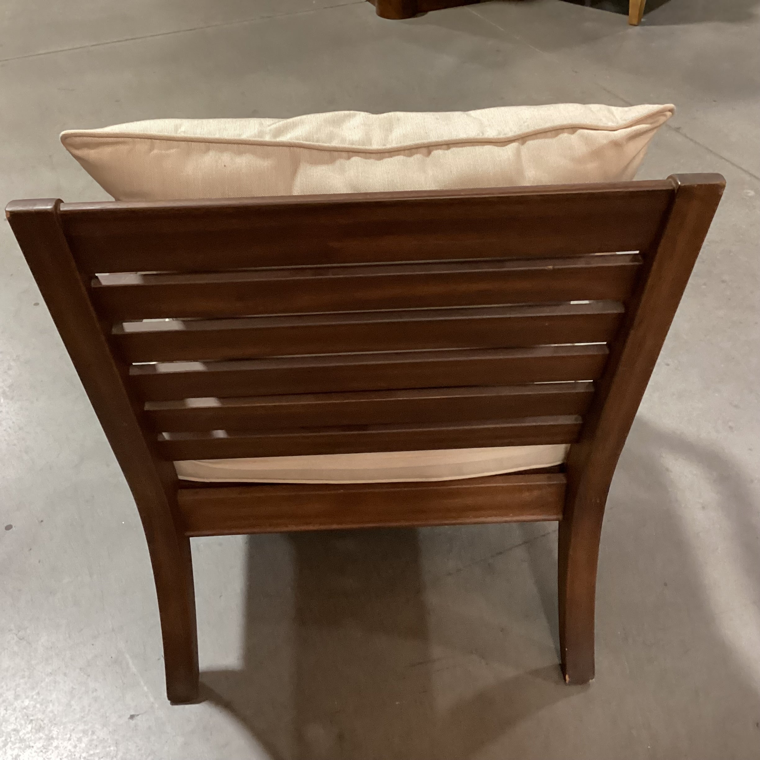Outdoor Wood with Beige Cushions Patio Chair 28"x 30"x 34"