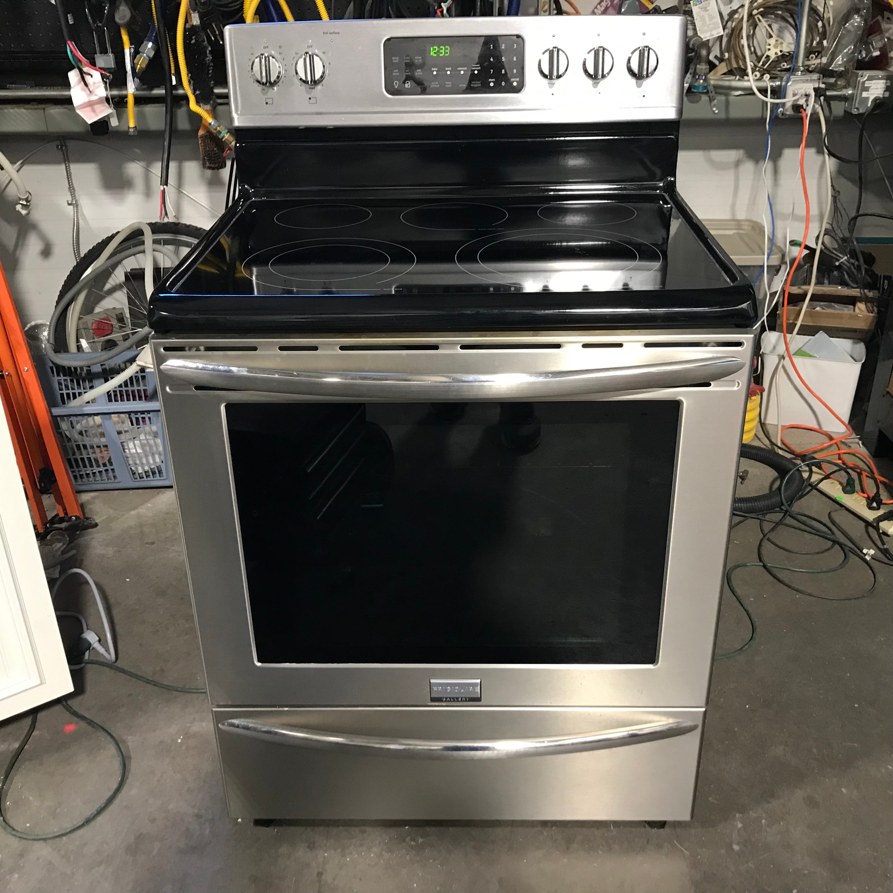 Frigidaire 30" Stainless Steel, 5 Burner Glass-Top Electric Range 30"x 26"x 47"