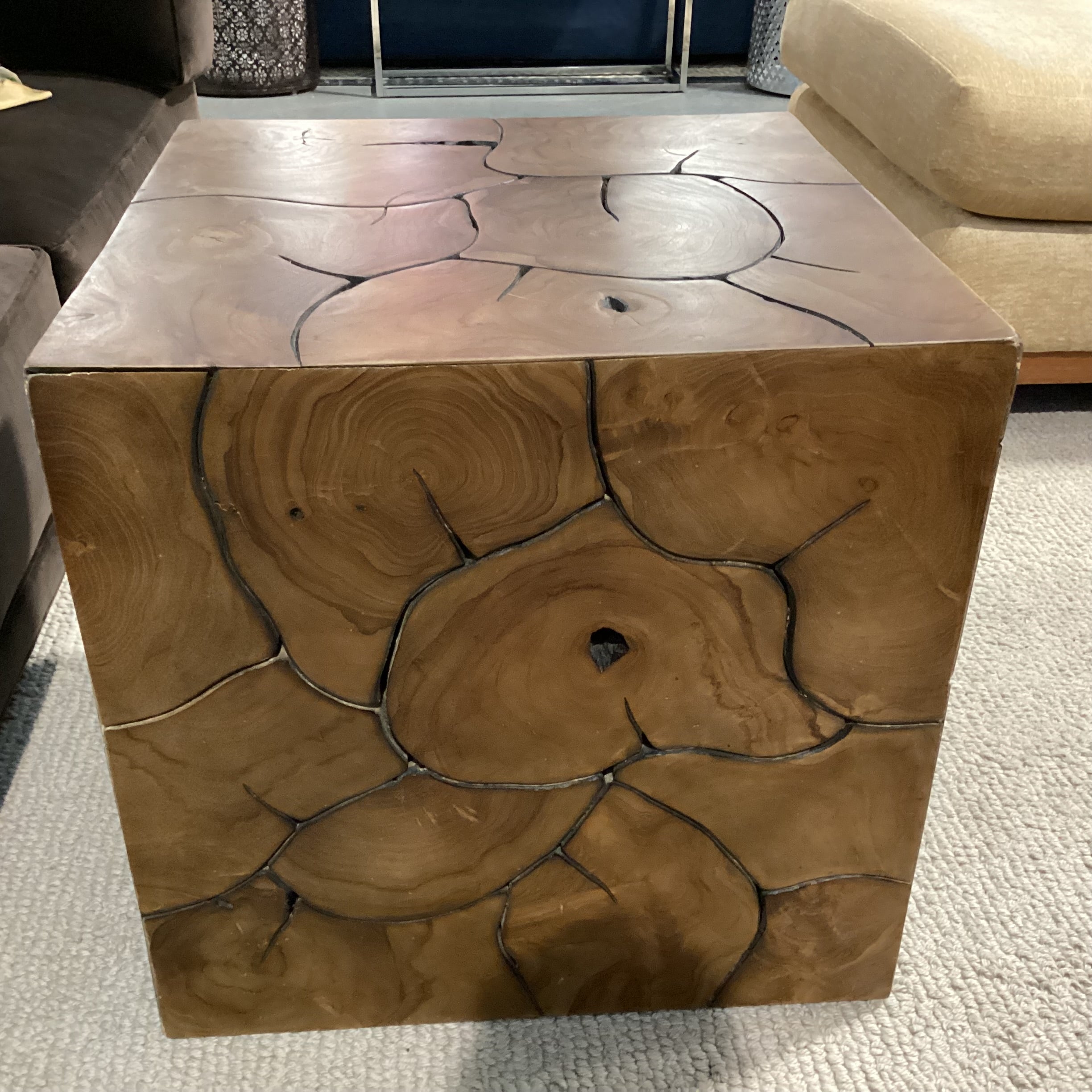 Four Hands Teak Root Tomlin Square Accent Table 22"x 22"x 22"