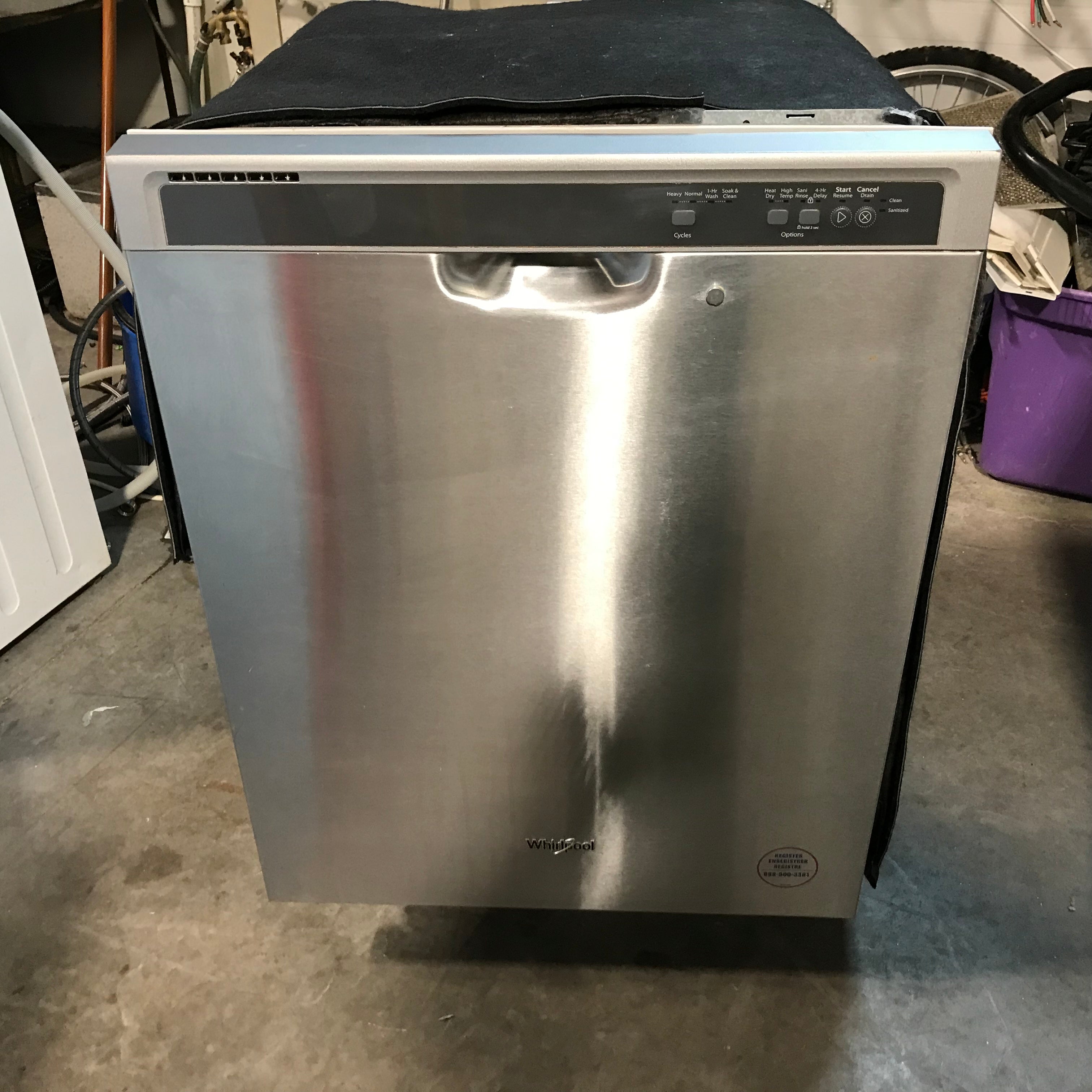 Whirlpool Stainless Steel Dishwasher 24"x 24"x 34"