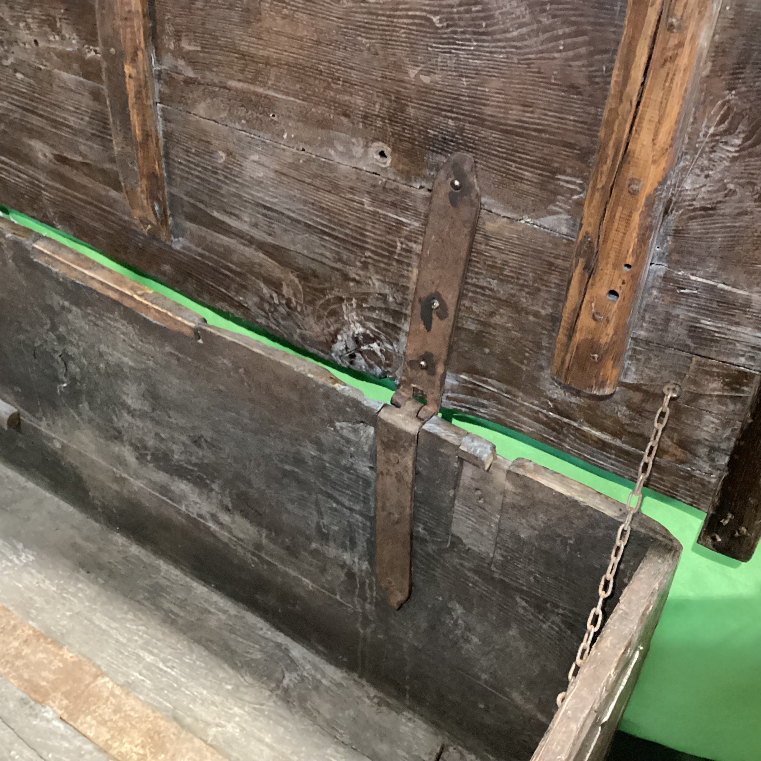 Antique 13th to 17th Century European Chip Carved Oak Hexagram & Geometric Rosettes Blanket Chest or Dowry Trunk 68"x 24"x 24"