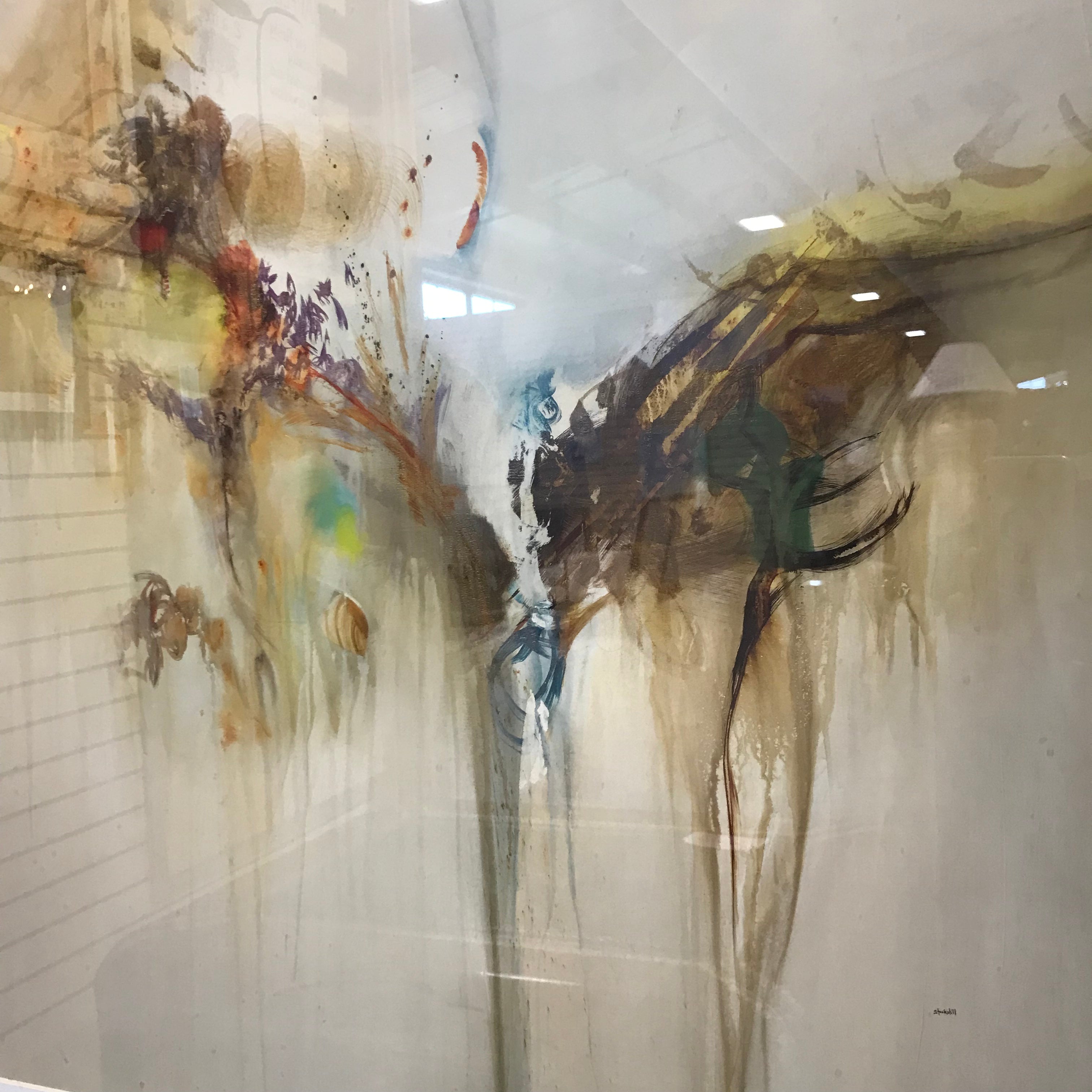 Sarah Stockstill 'Sonata II' Abstract Art Framed Print  Wall Decor 35.75"x 35.75"