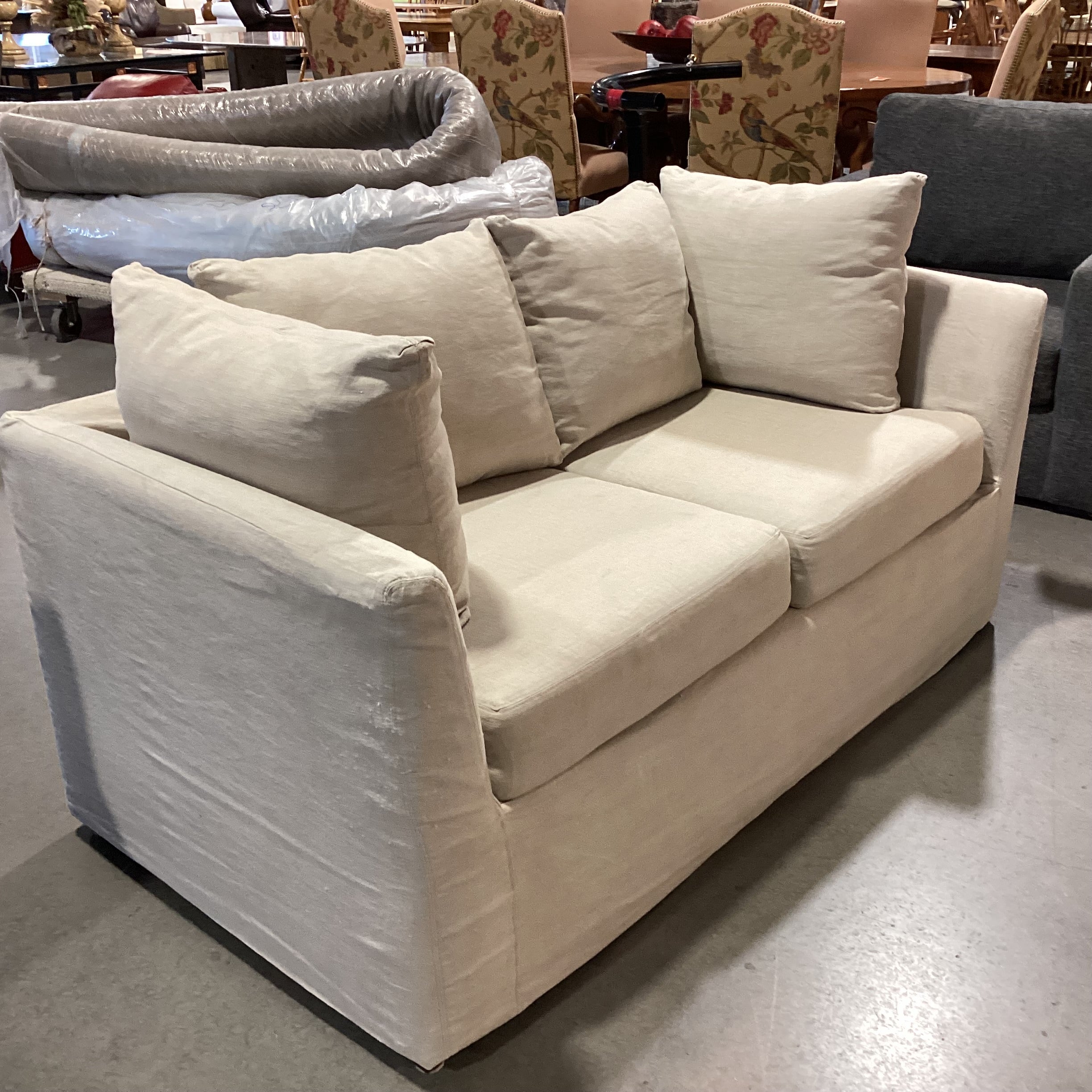 Linen Slipcovered Loveseat Sofa 68"x 34"x 29"