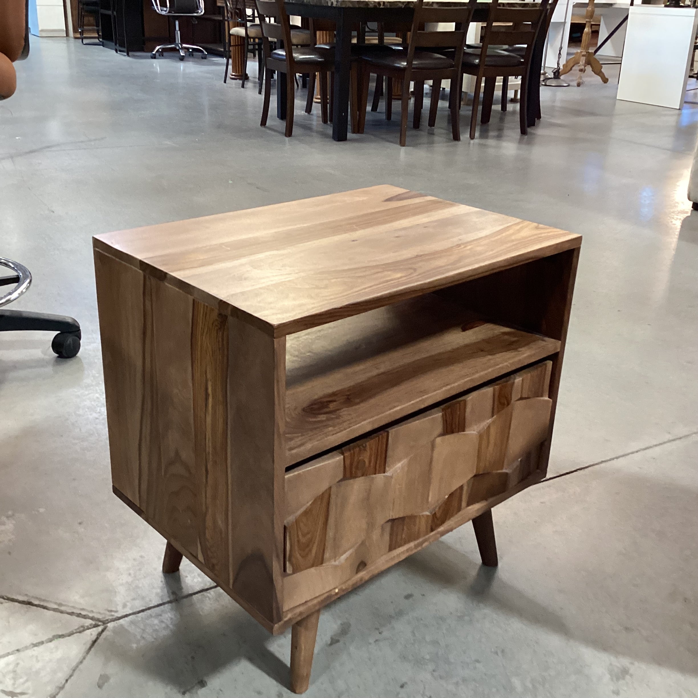 Moes Home Mid Century Style Wood with 1 Drawer & Open Cubby End Table 22"x 16"x 22"