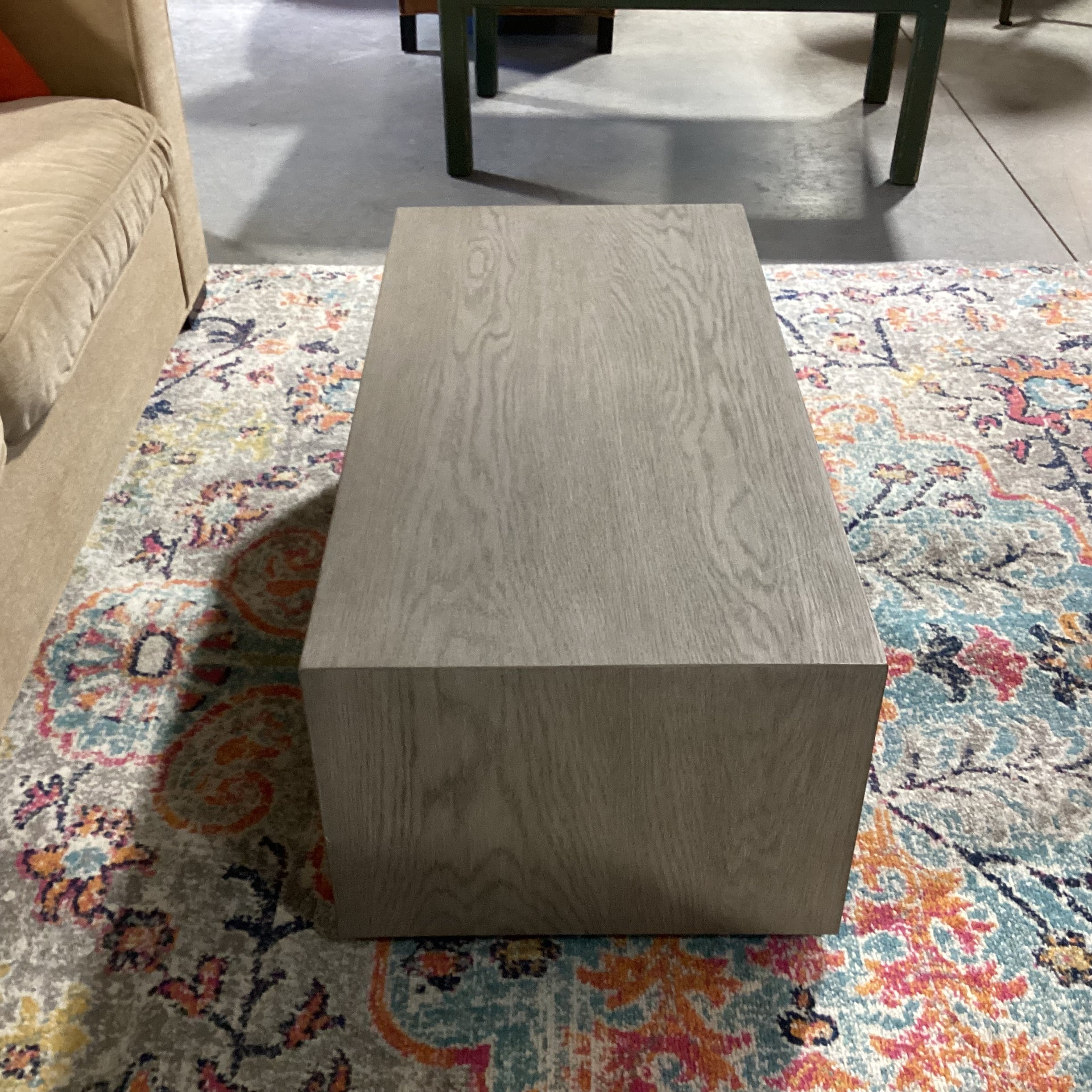 Restoration Hardware Grey Washed Oak Coffee Table 39"x 19"x 15"