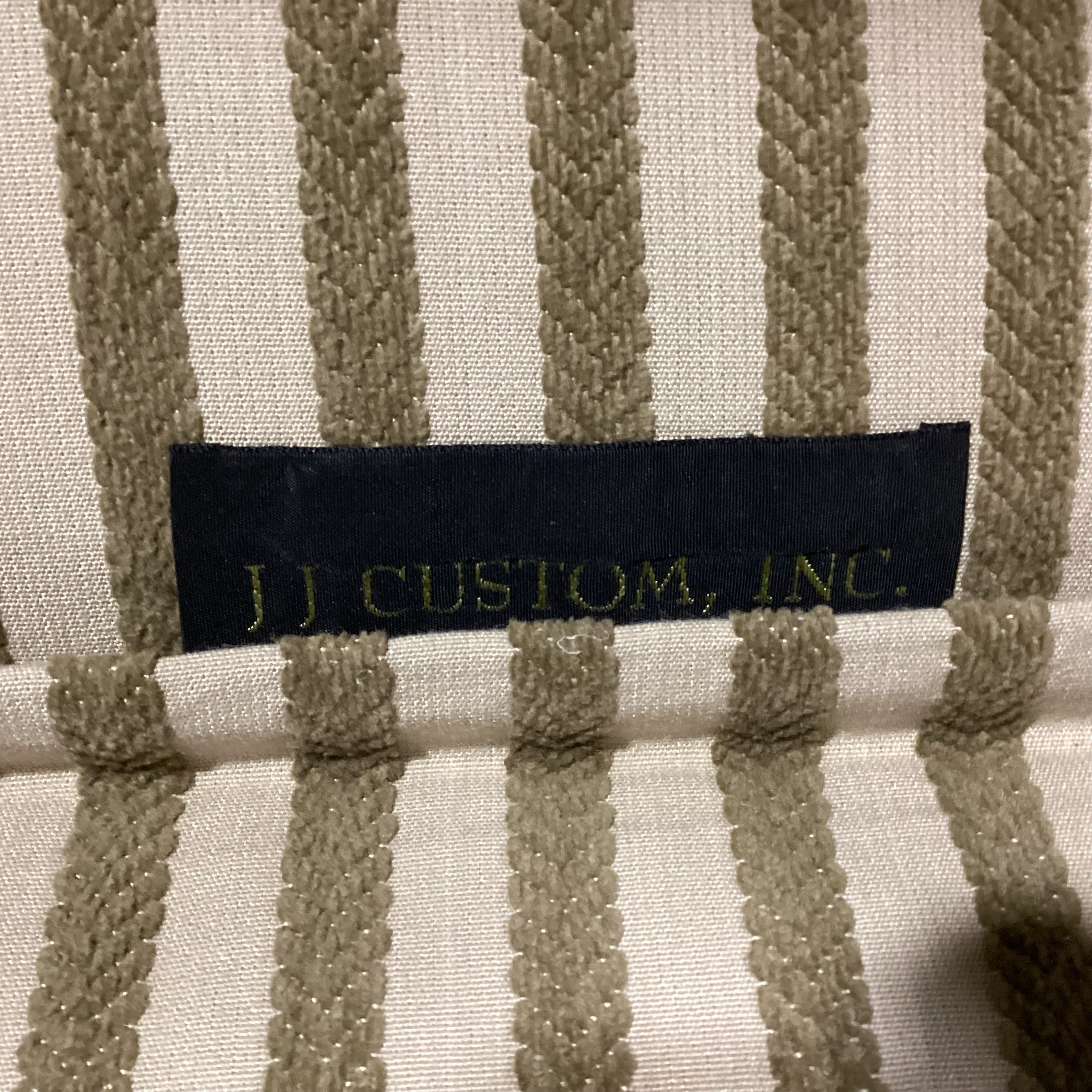 J J Custom Gold & Sage Raised Braided Stripe Down Mix Upholstered Chair 40"x 42"x 35"