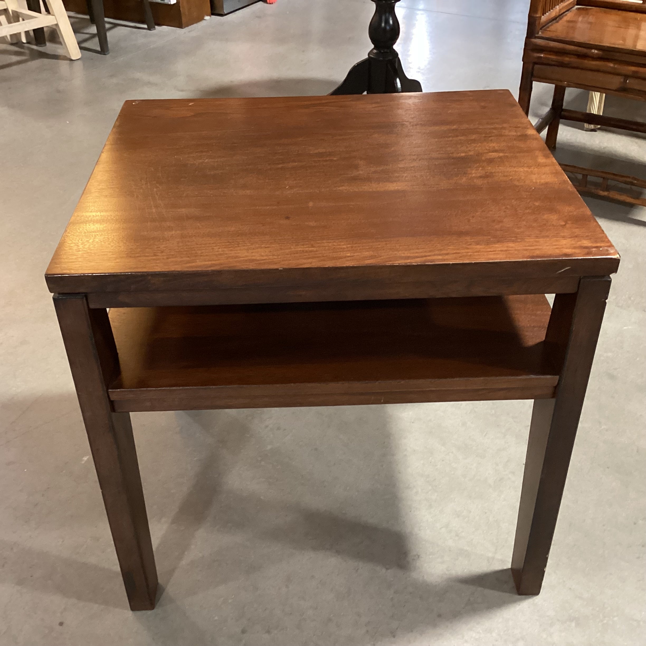 Ashley Furniture Dark Finish Wood Open Shelf End Table 26"x 22"x 25"