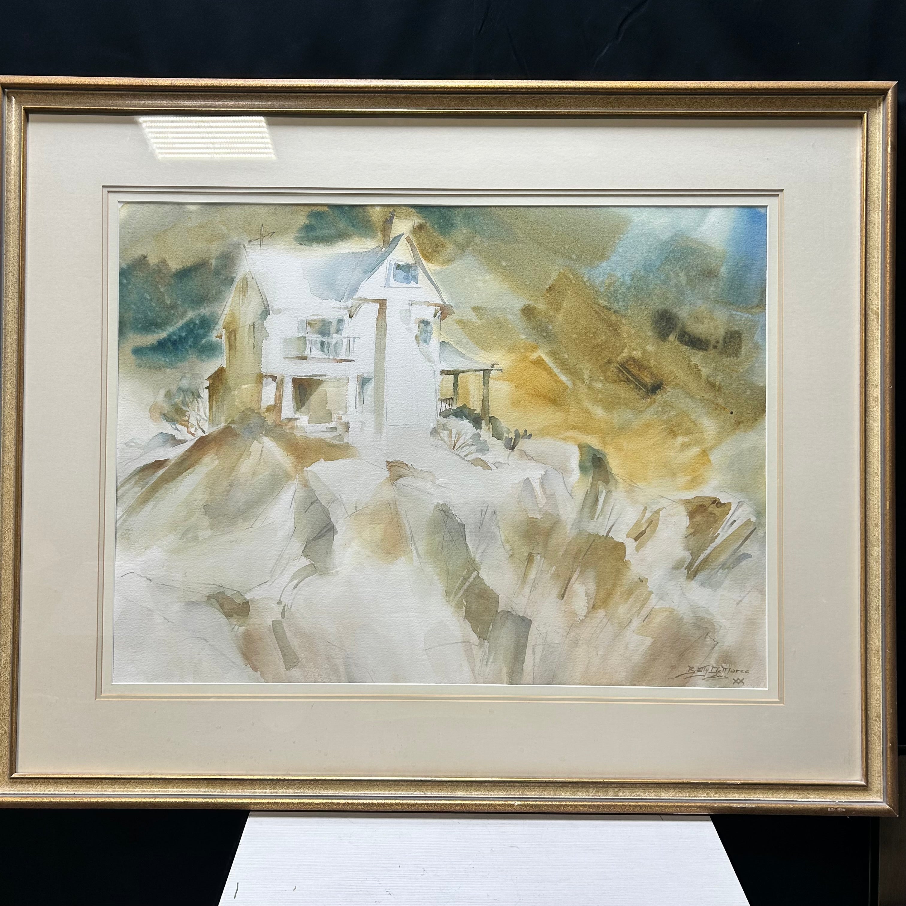 Betty De Marce 1981 Water Color "Cliff House In Main" 40"x32"