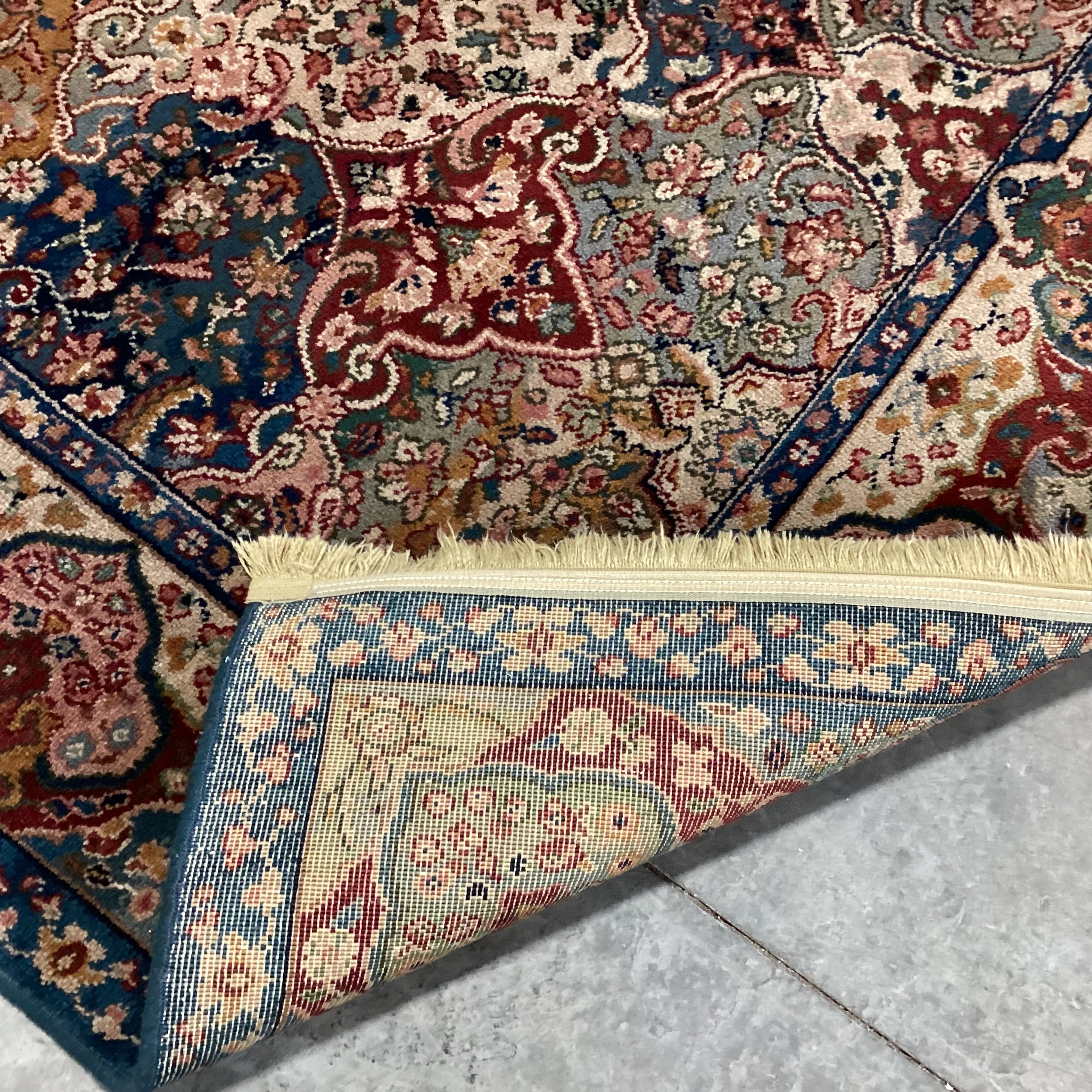 Karastan Samovar Teawash Tan Red Blue Green Wool Rug 5'9"x 9'