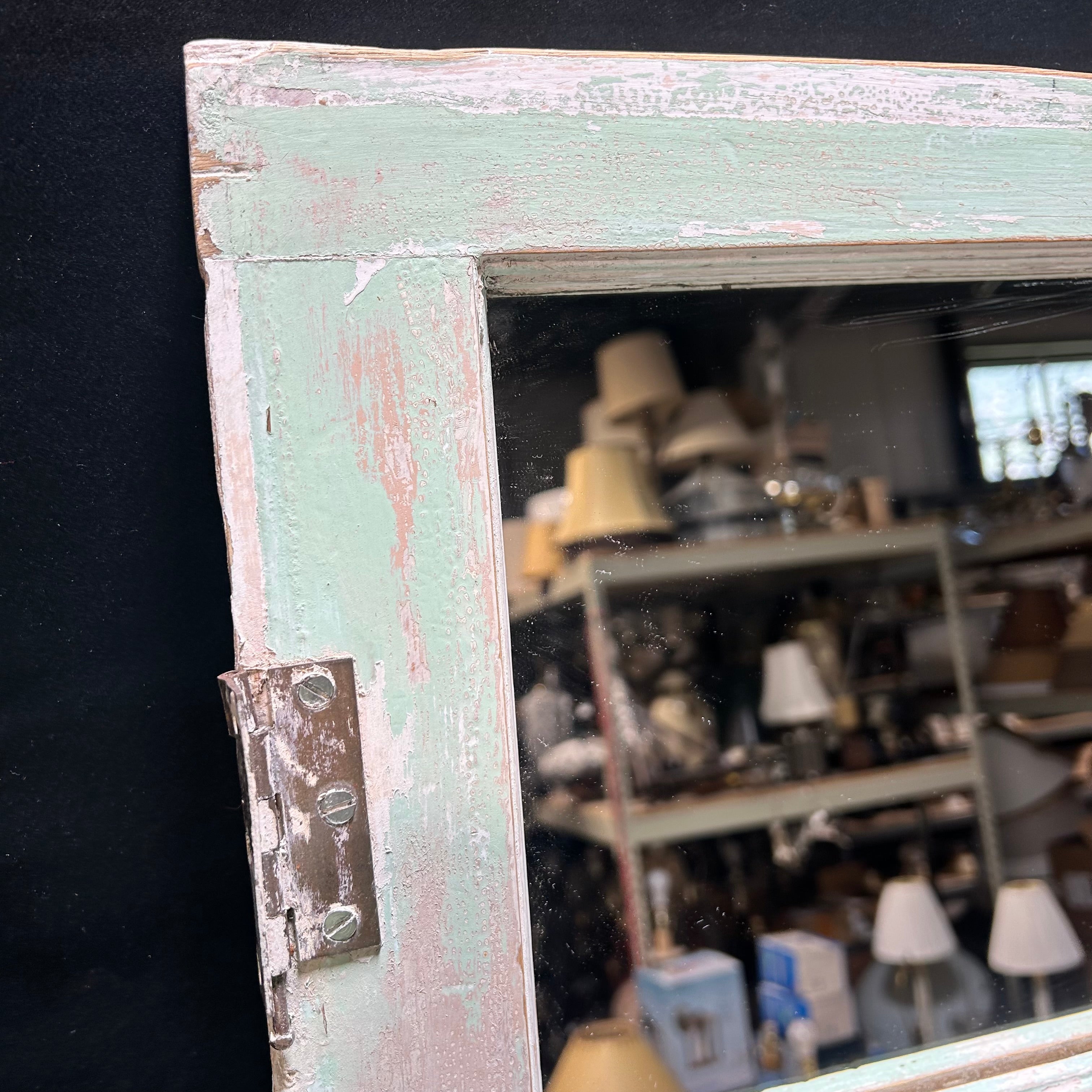 6 Panel Distressed Wood Mirror 28.5"x 31"