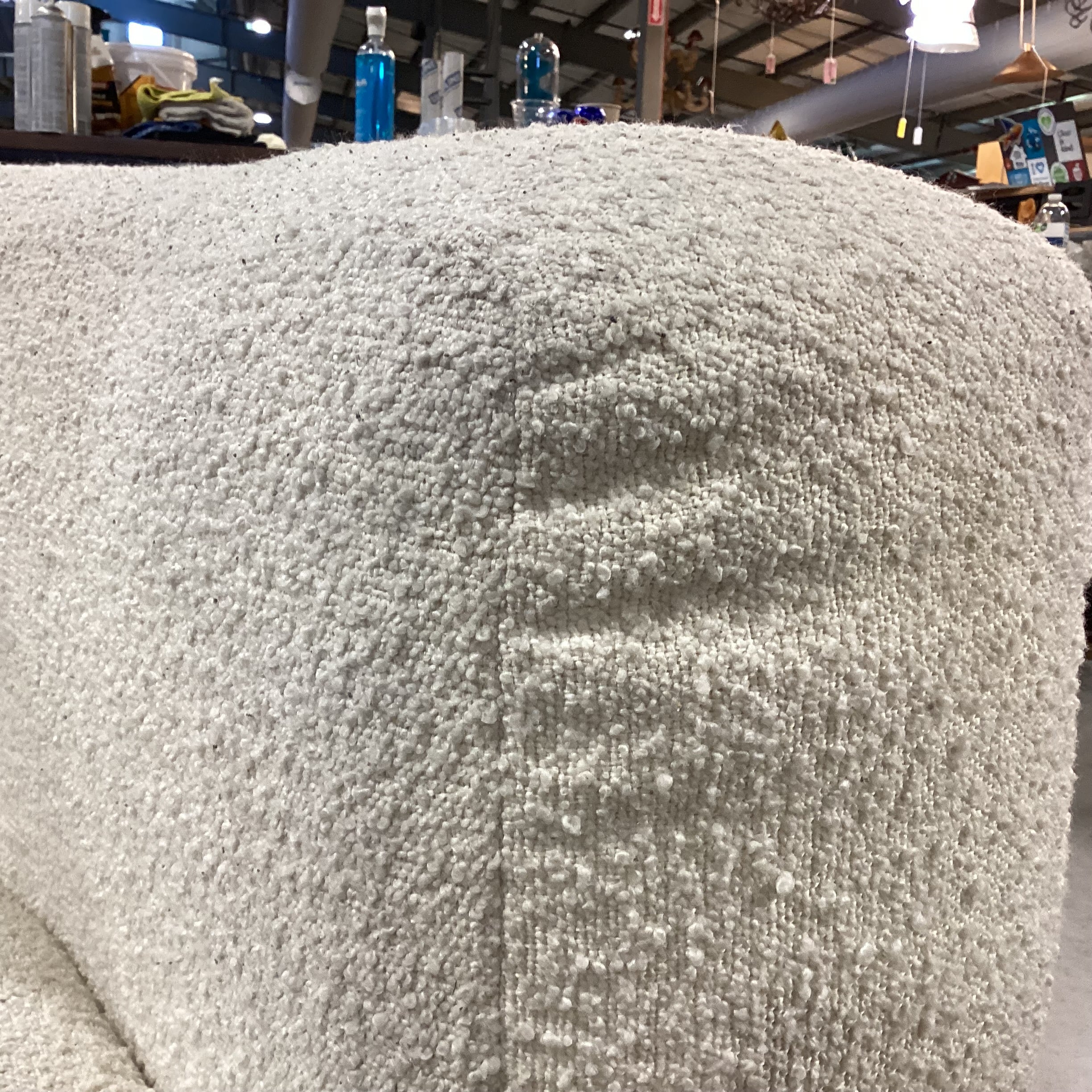 Contemporary Ivory Boucle Chair 41"x 34"x 29"