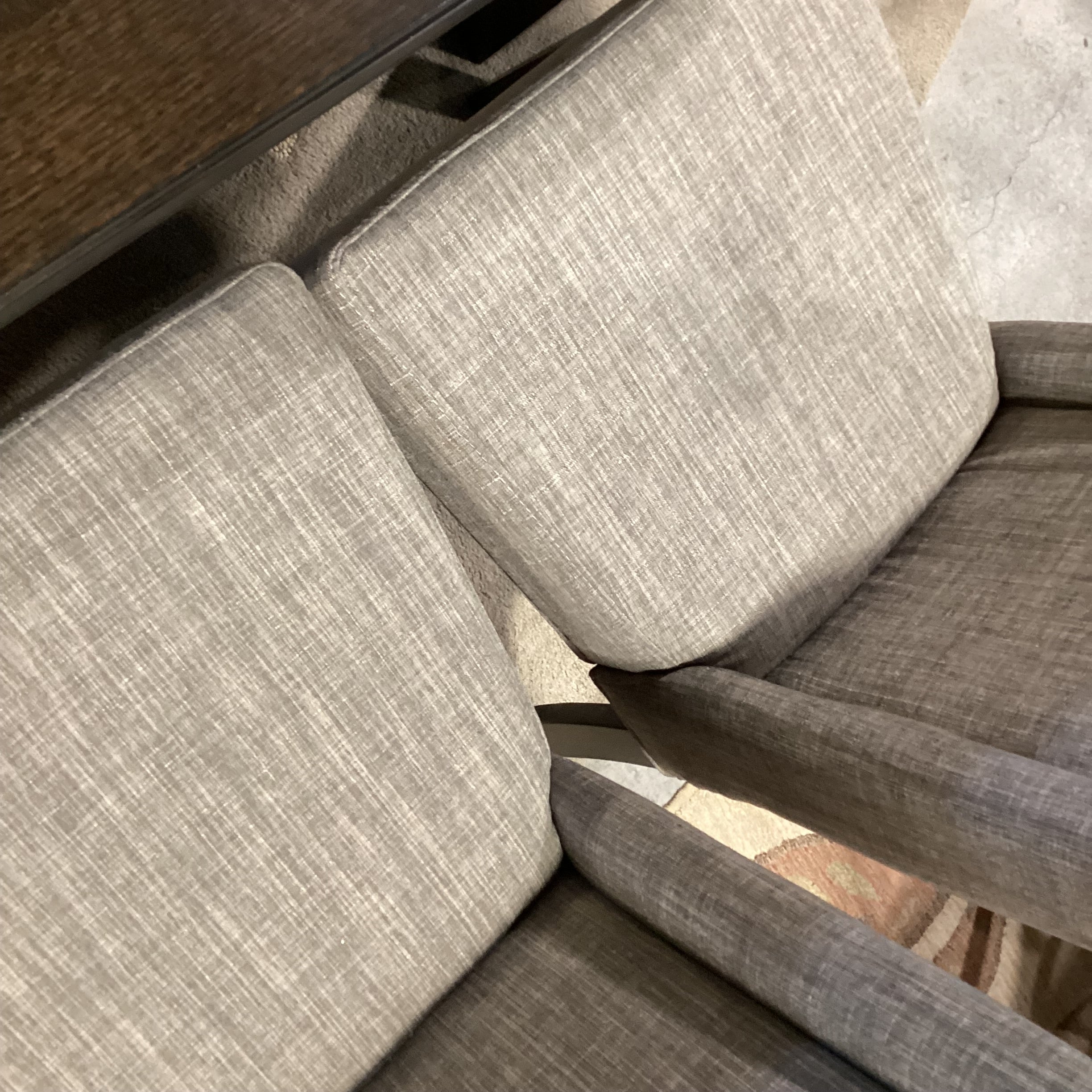 Dark Finish Wood & Veneer 1 Leaf Table & 10 Grey Woven Chairs Dining Set 78"x 42"x 30"
