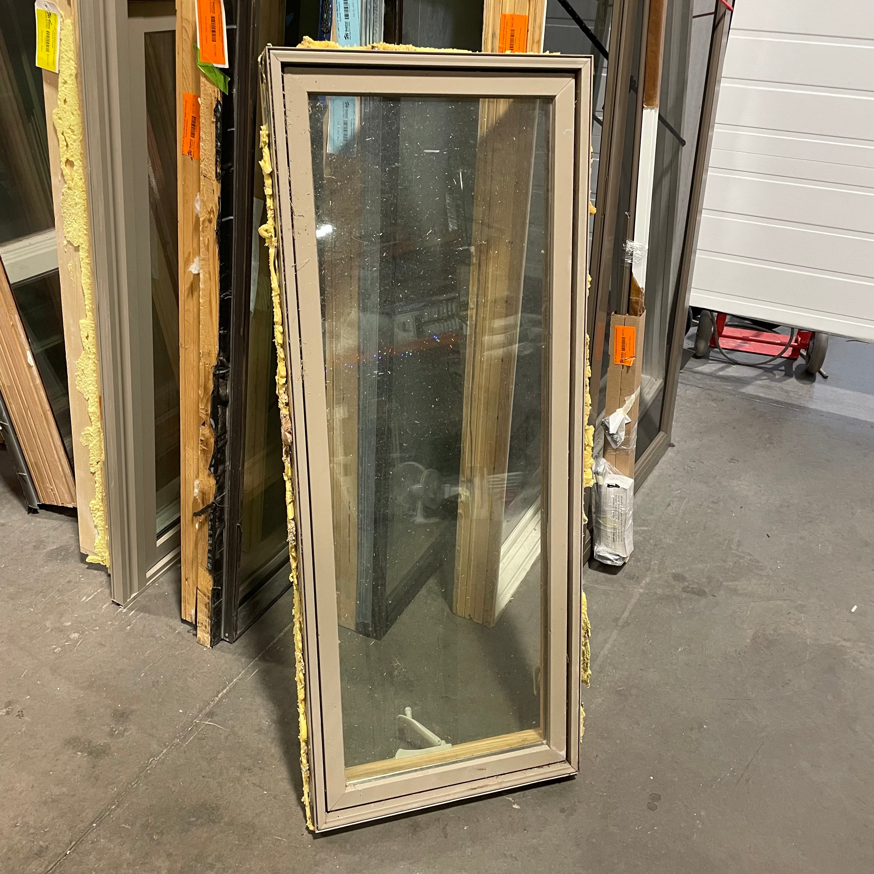 21"x 53" Tan Metal Clad Single Casement Exterior Window