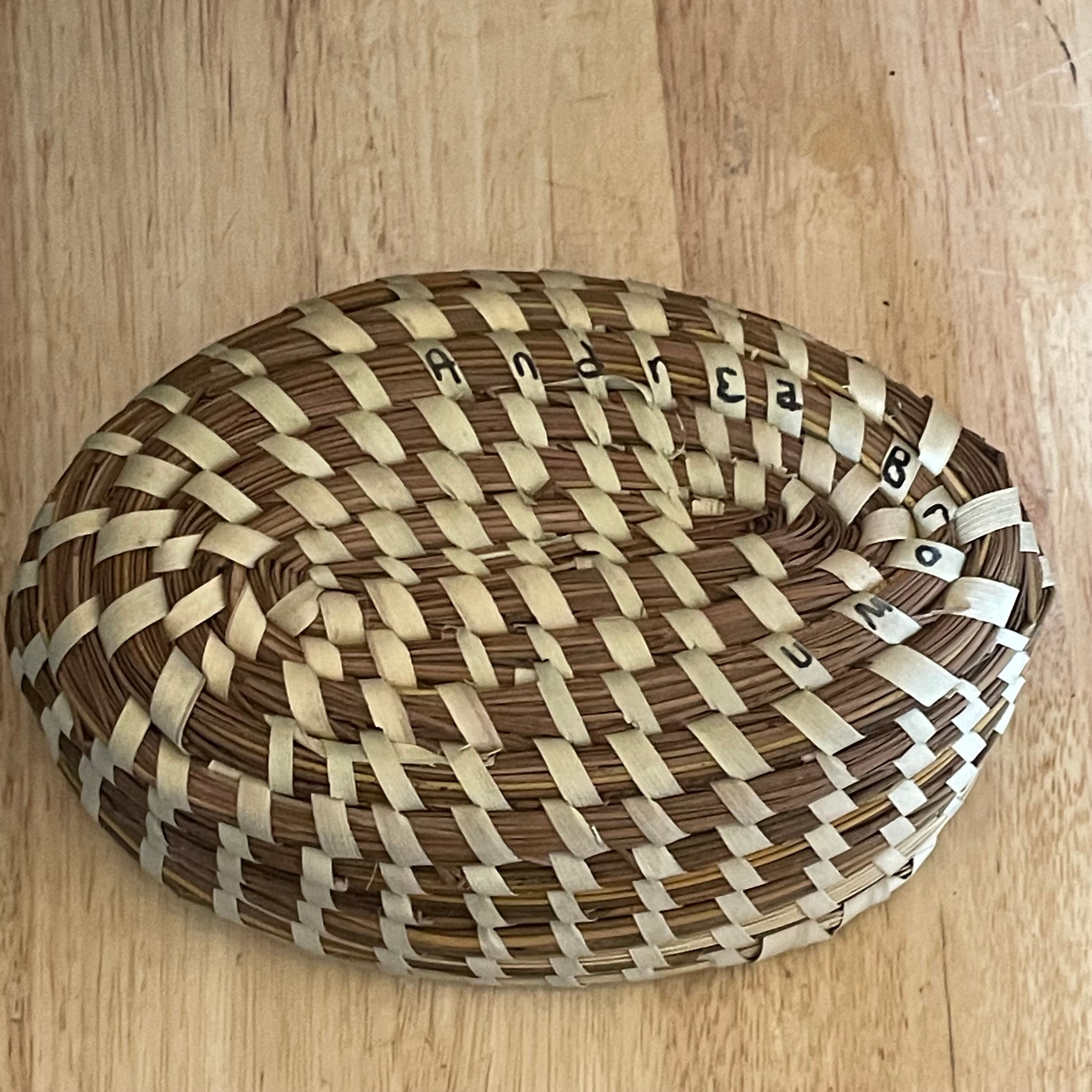 Charleston Sweetgrass Gullah Baskets Signed by Artist Andrea Brown, Pair