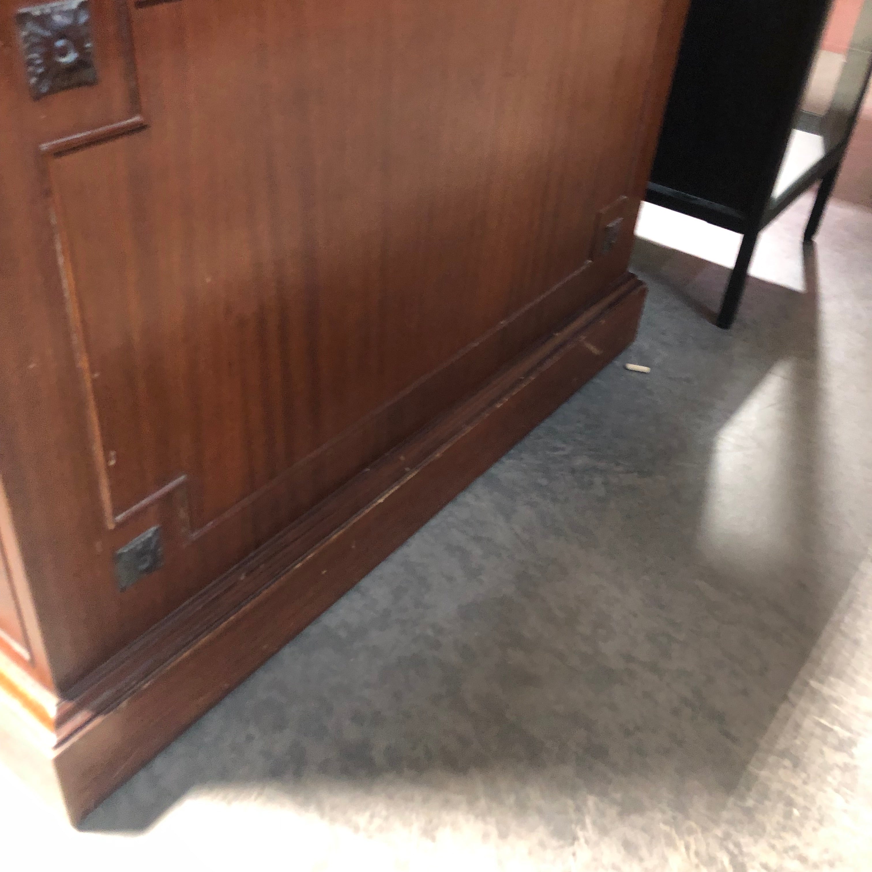 Solid Finished Desk With Leather Top and Brass Accents 55"x 36"x 31"
