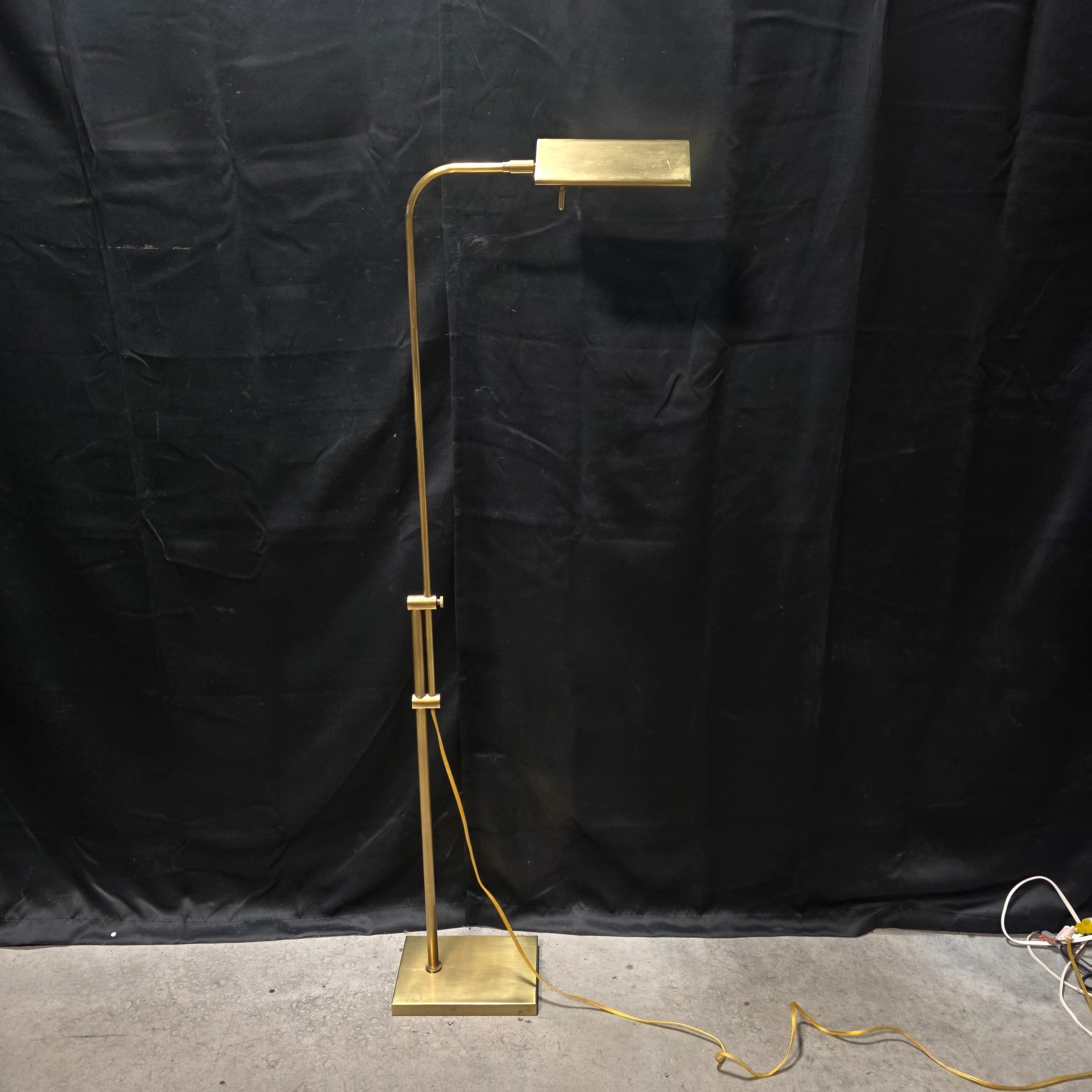 Brass Adjustable & Dimming Top and Height Pharmacy Floor Lamp 21"x7"x36"-56"