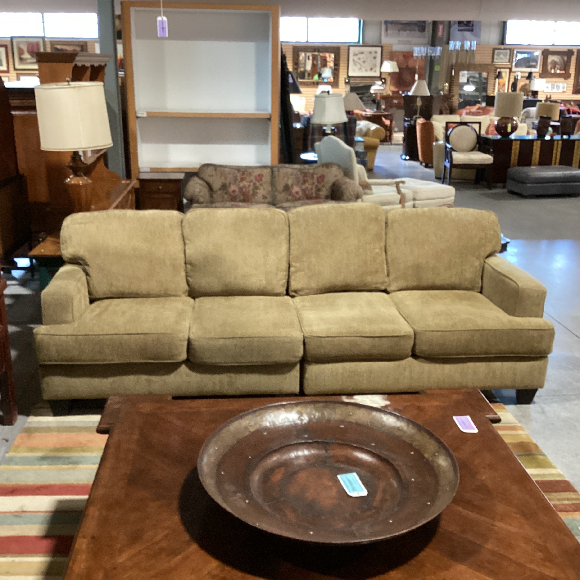Ashley Furniture Golden Olive Chenille Woven 2 Piece Sectional 108"x 40"x 31"