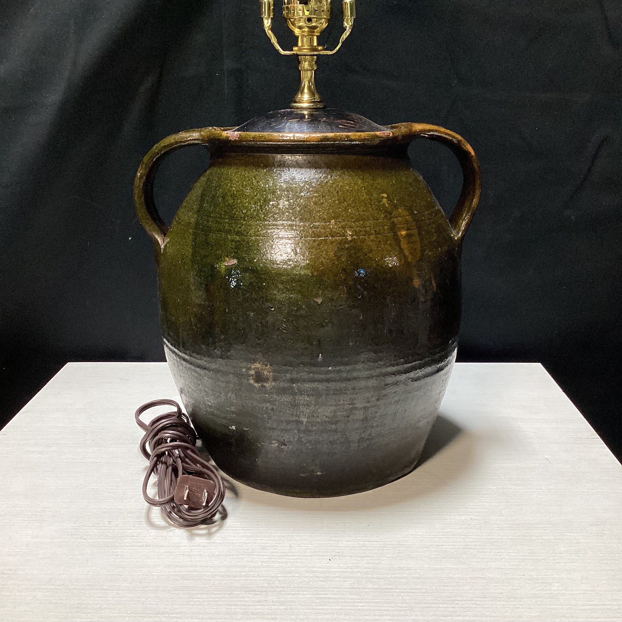 Rustic Pottery Jar Table Lamp 11" x 23.5"