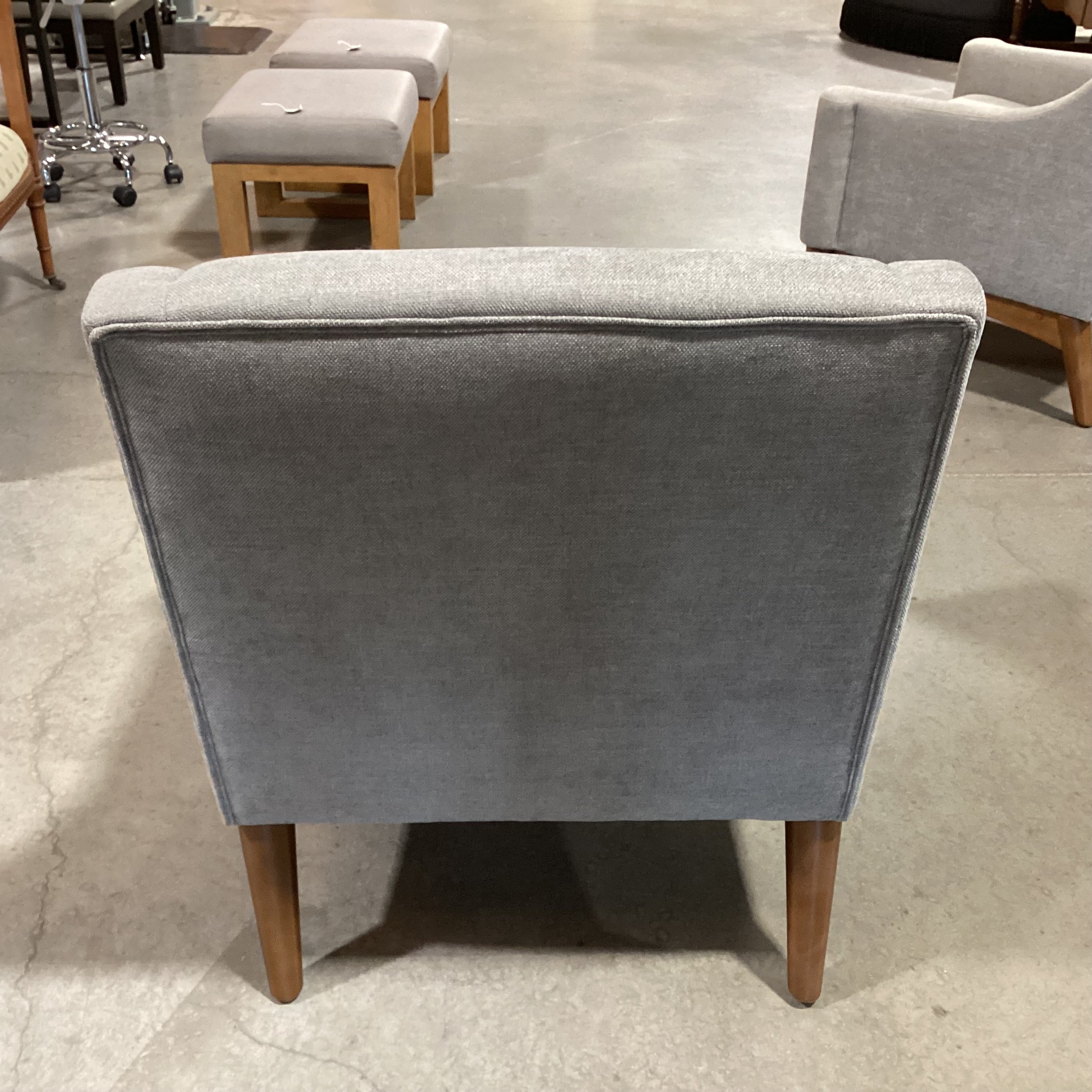 Hulala Home Grey Woven & Wood Slope Arm Chair 29"x 29"x 35"