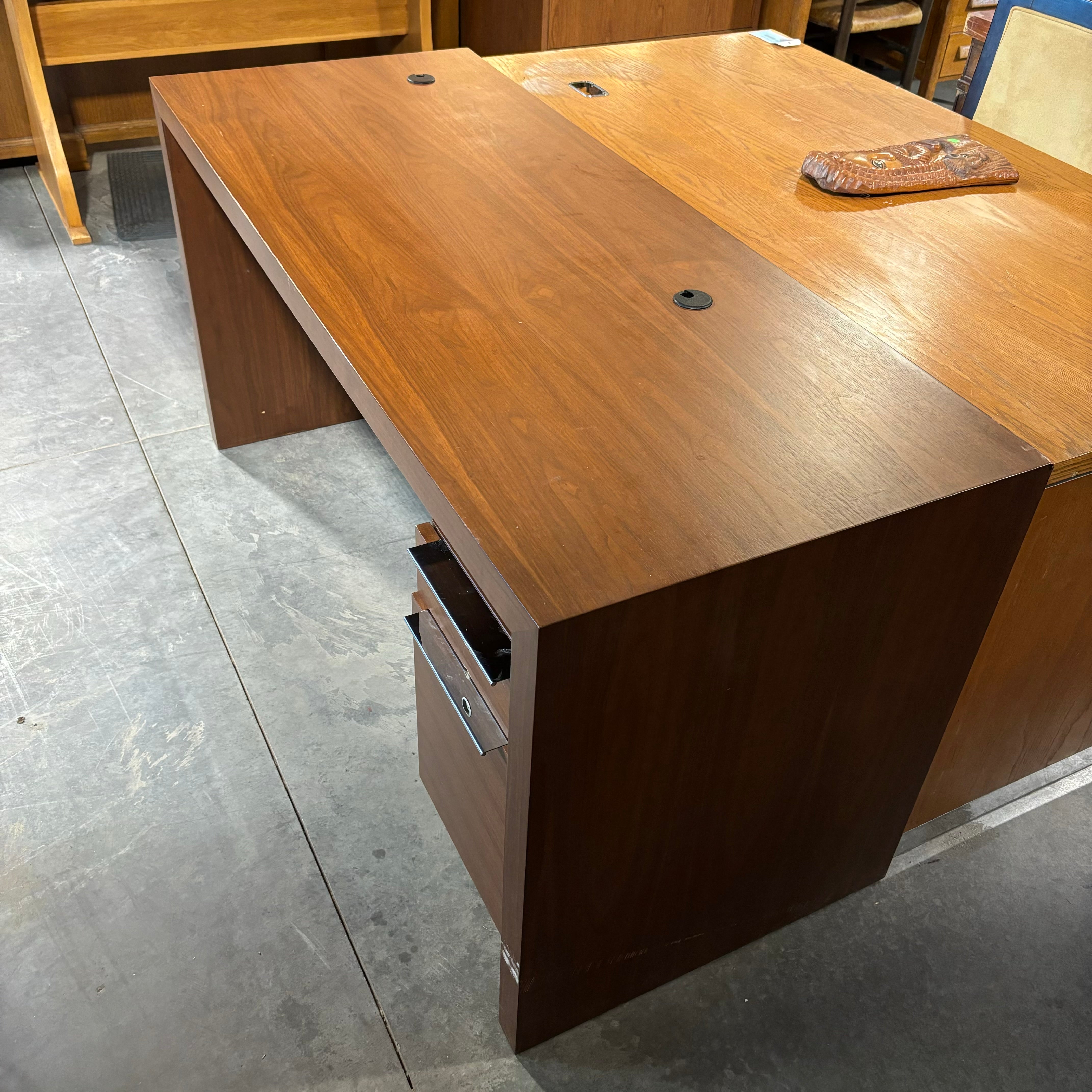 Medium Finish Solid Wood with 2 Soft Close Drawers Desk 60"x 24"x 30"