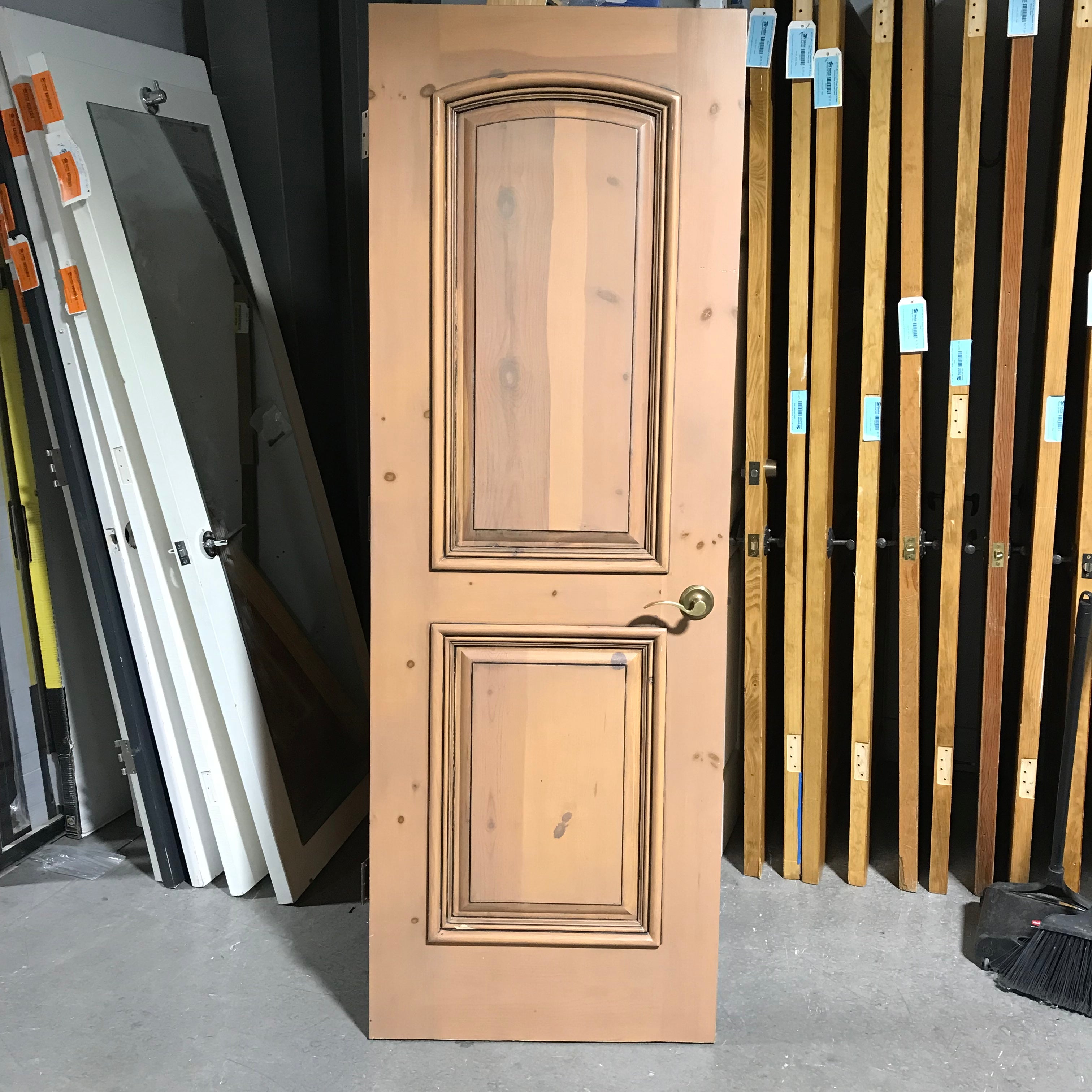 28"x 79.5"x 1.25" Washed 2 Panel Knotty Pine Interior Door