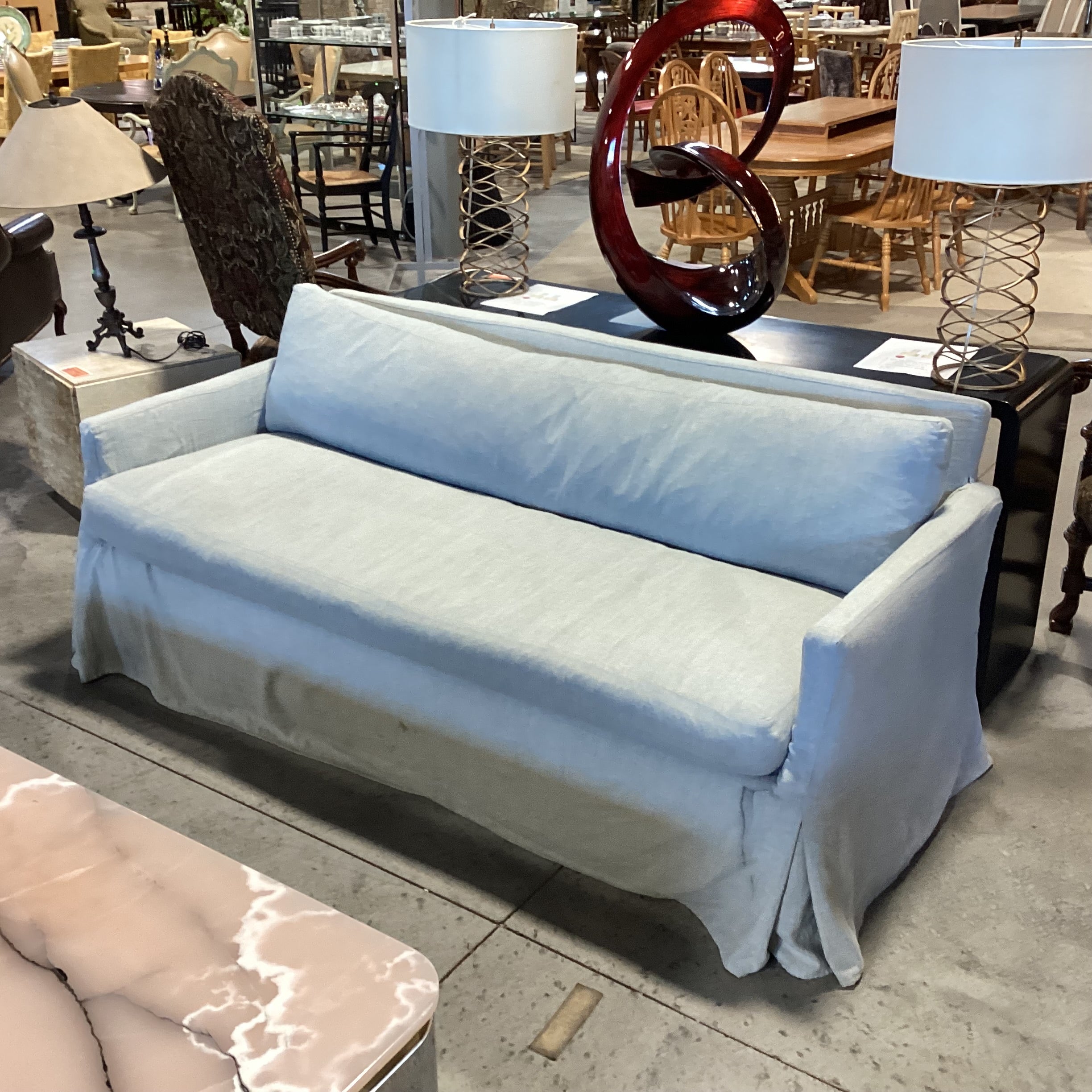 Giannetti Furnishings GH Nick Slipcovered Down Mix Sofa 79"x 36"x 32"