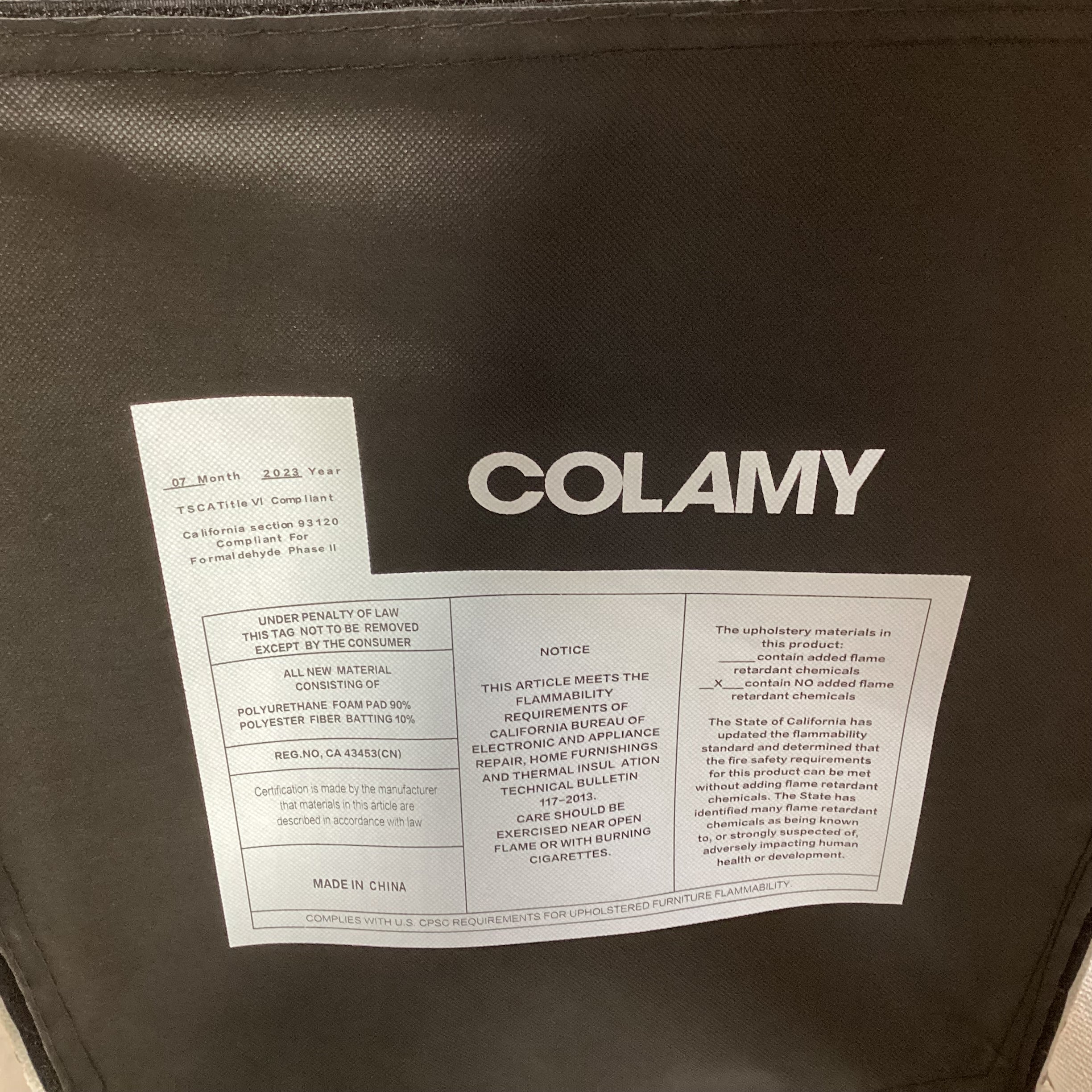Colamy Ivory Woven Nailhead & Dark Finish Wood Dining Chair 19"x 24"x 38"
