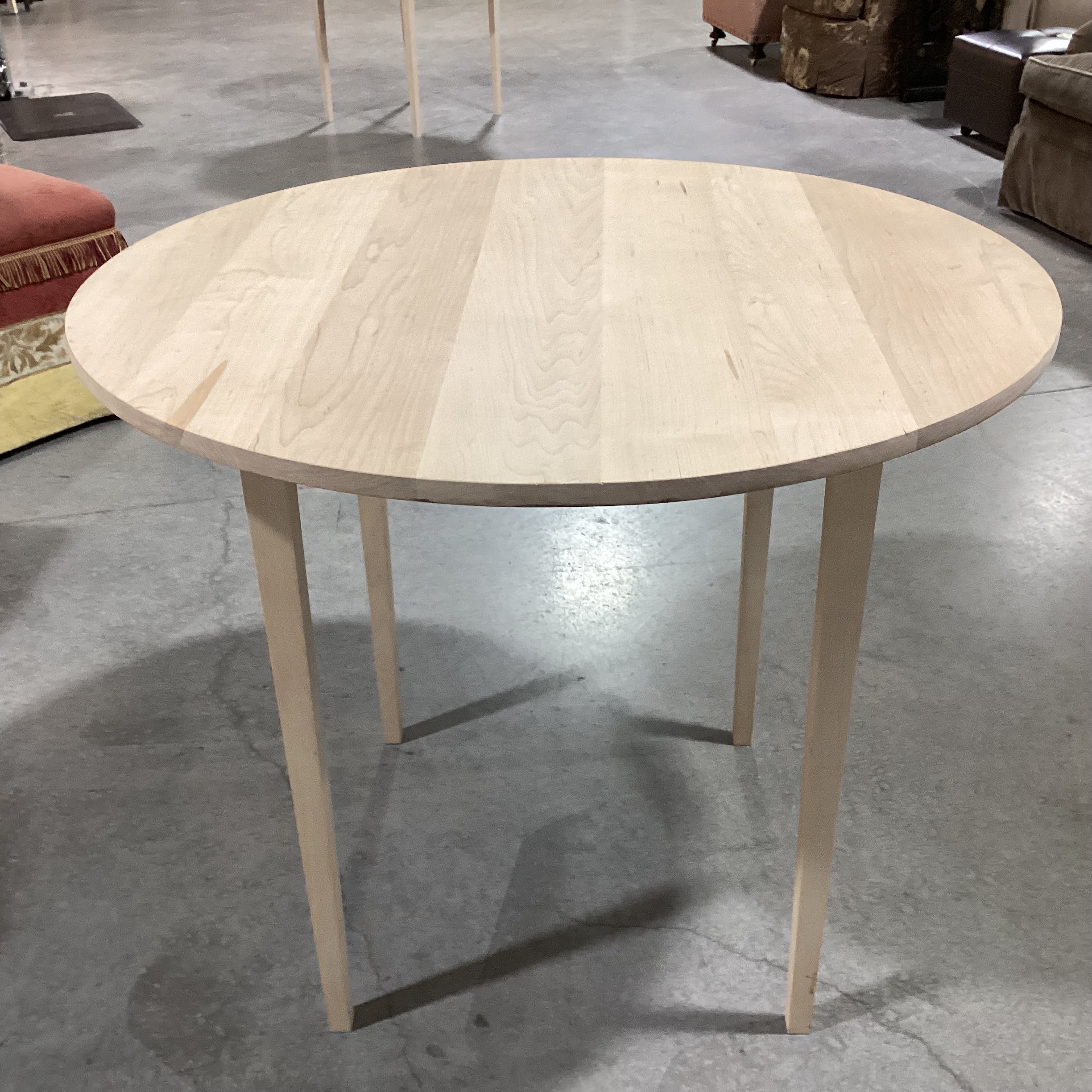 Natural Unfinished Wood Round Dining Table 36" Diameter x 30"