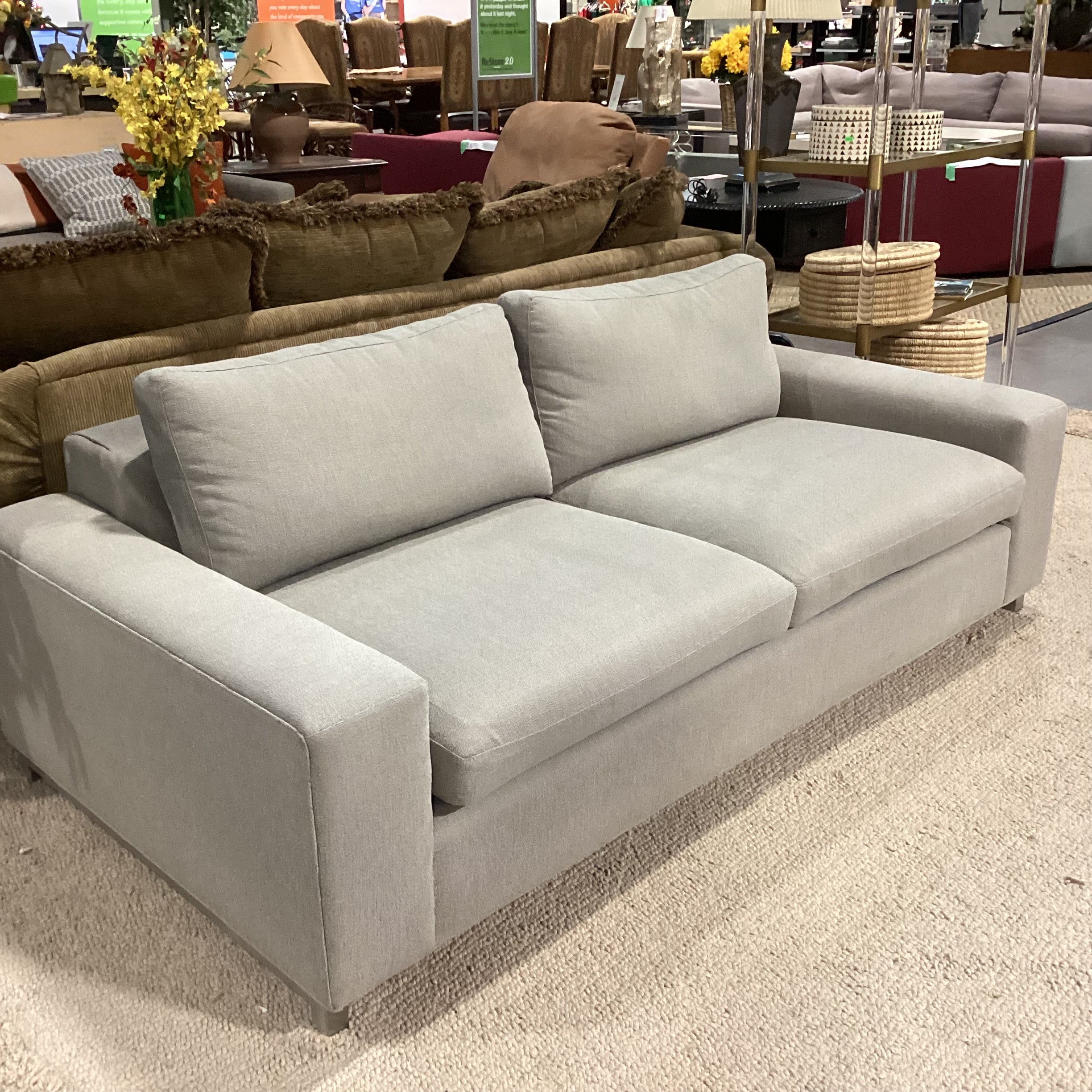 Room & Board Grey Woven Track Arm Modern Sofa 80"x 42"x 24"