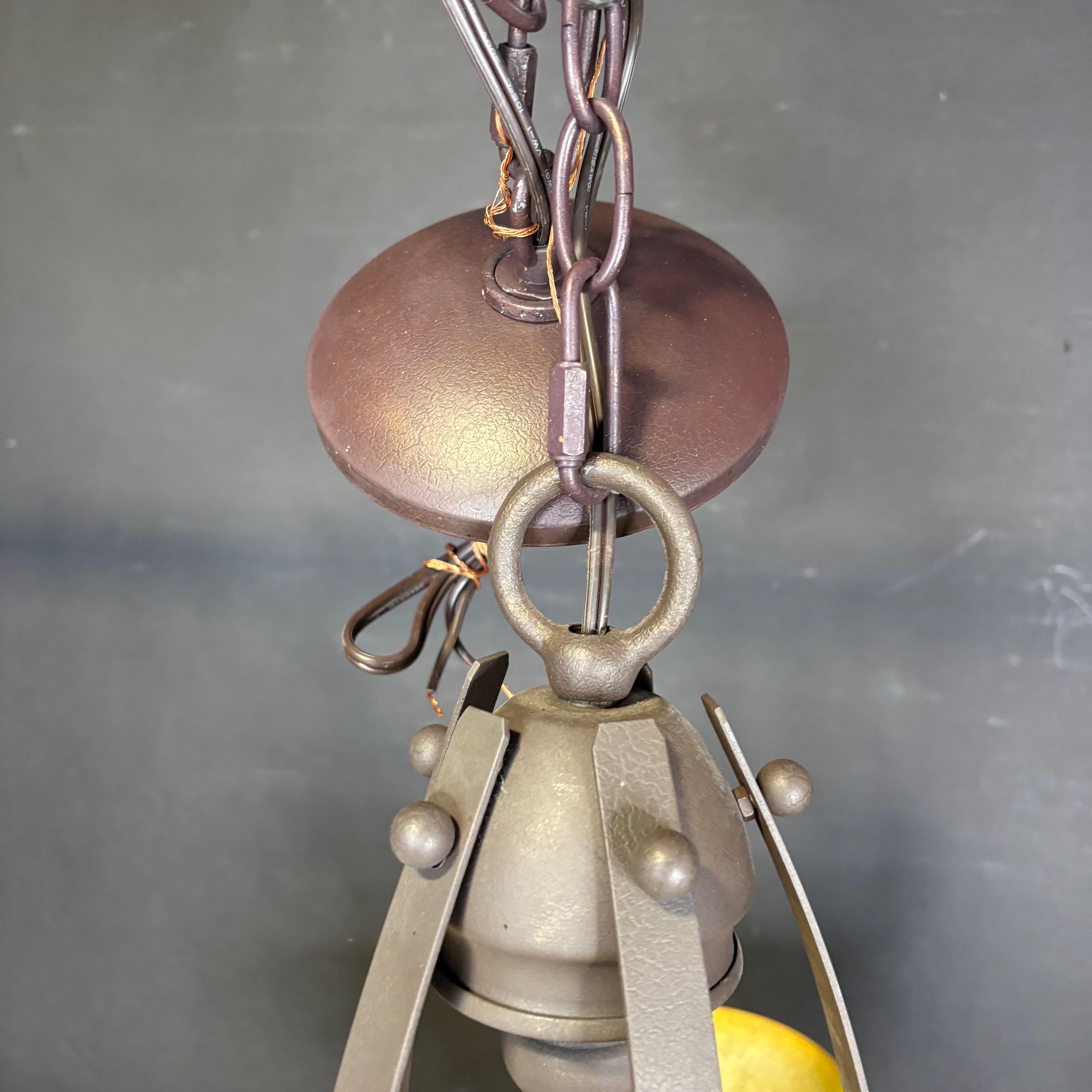 Traditional 5-Light Crackled Bronze with Glass Shades Chandelier 24” Diameter x 27” - 65”