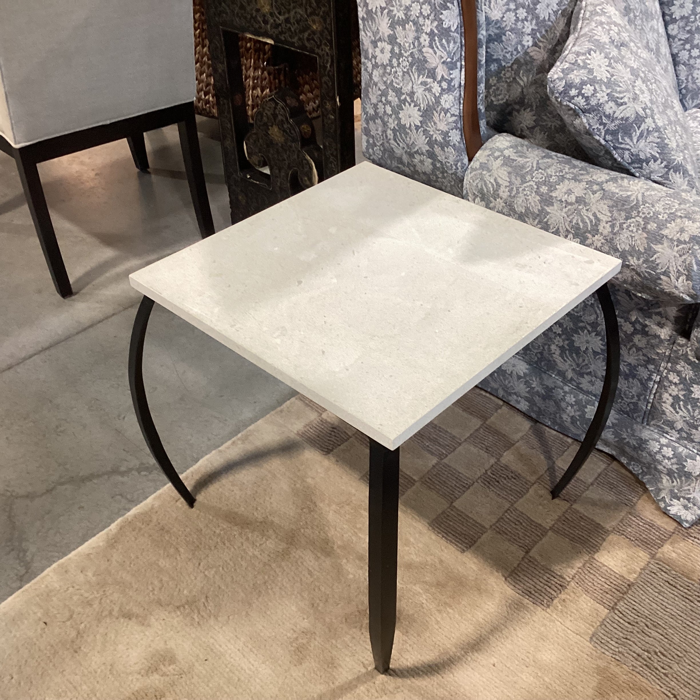 Iron & Stone Top End Table 22"x 22"x 20"