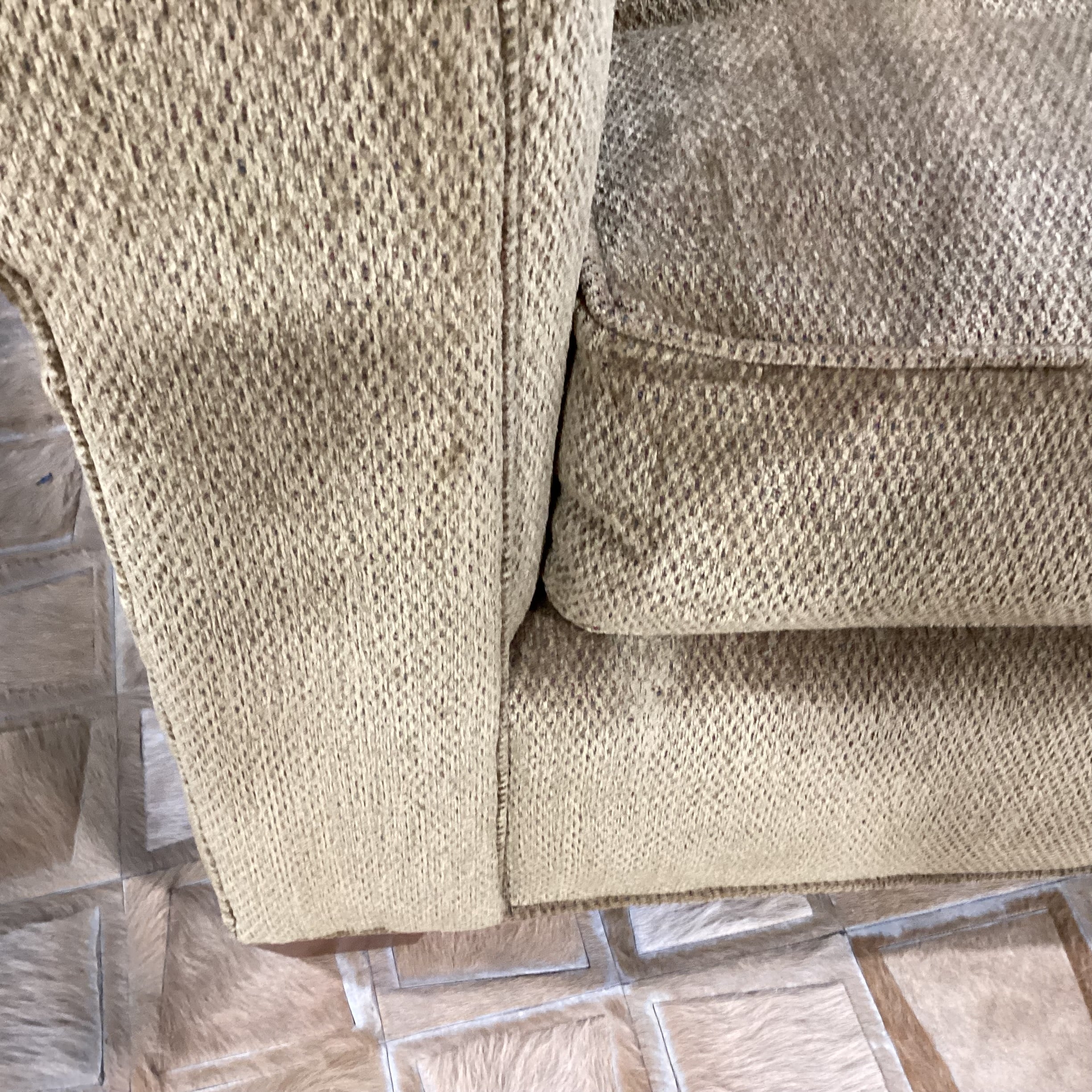 Morgan Stuart Golden Chenille Woven Down Mix Roll Arm Chair 42"x 38"x 36"
