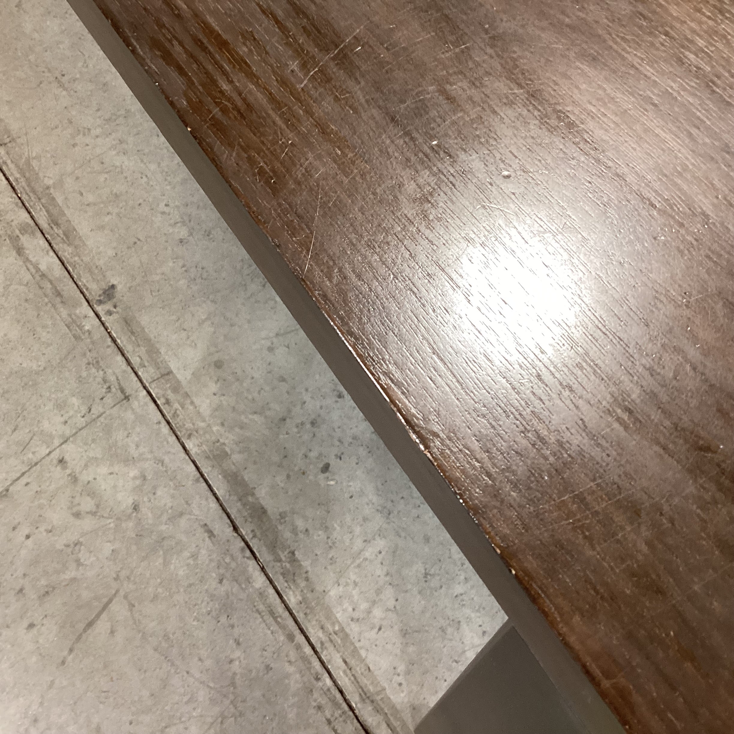 Modern Parsons Dark Finish Wood & Black Metal Dining Table 75"x 35"x 29.5"