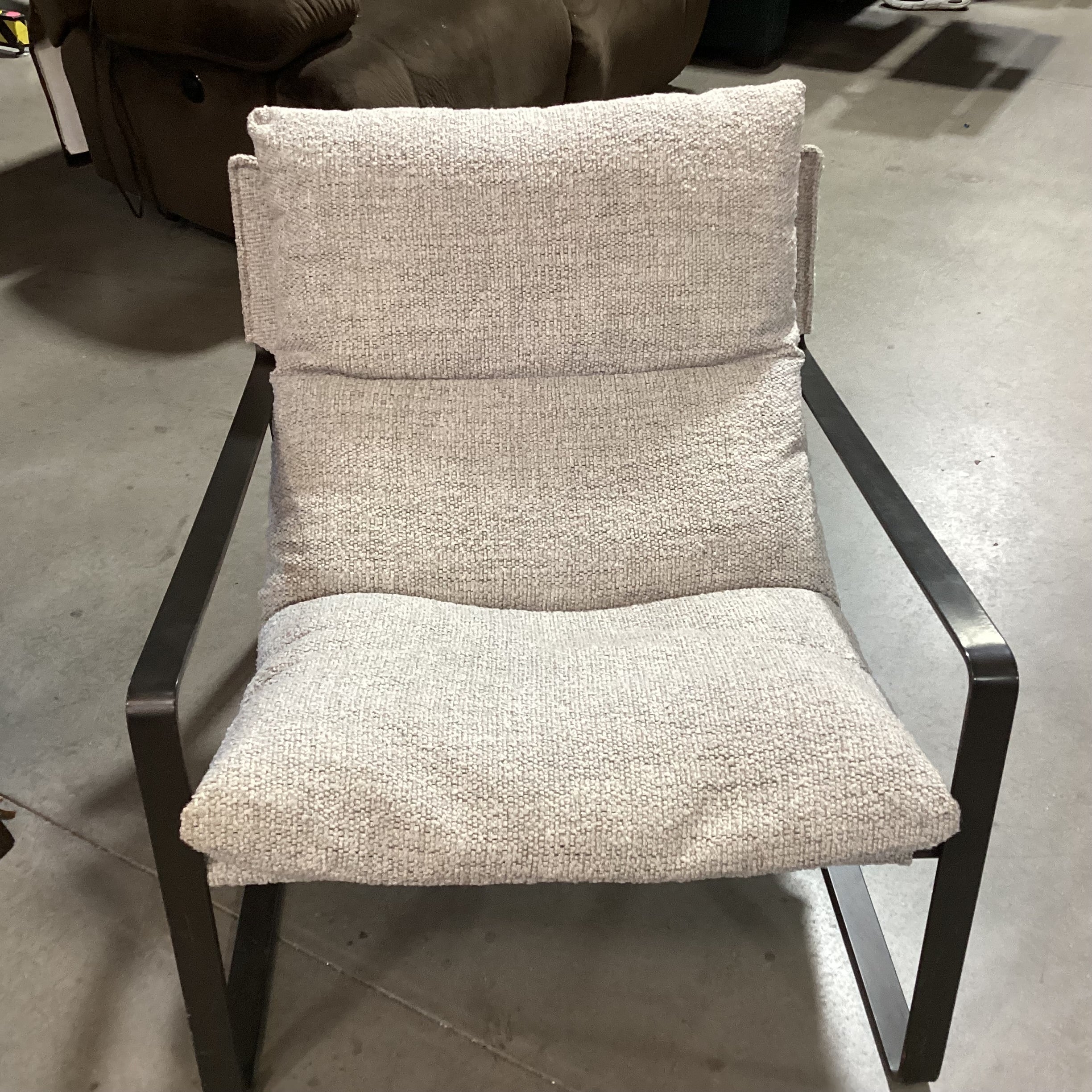 Four Hands Emmett Grey Boucle and Iron Sling Chair 29"x 32"x 28"