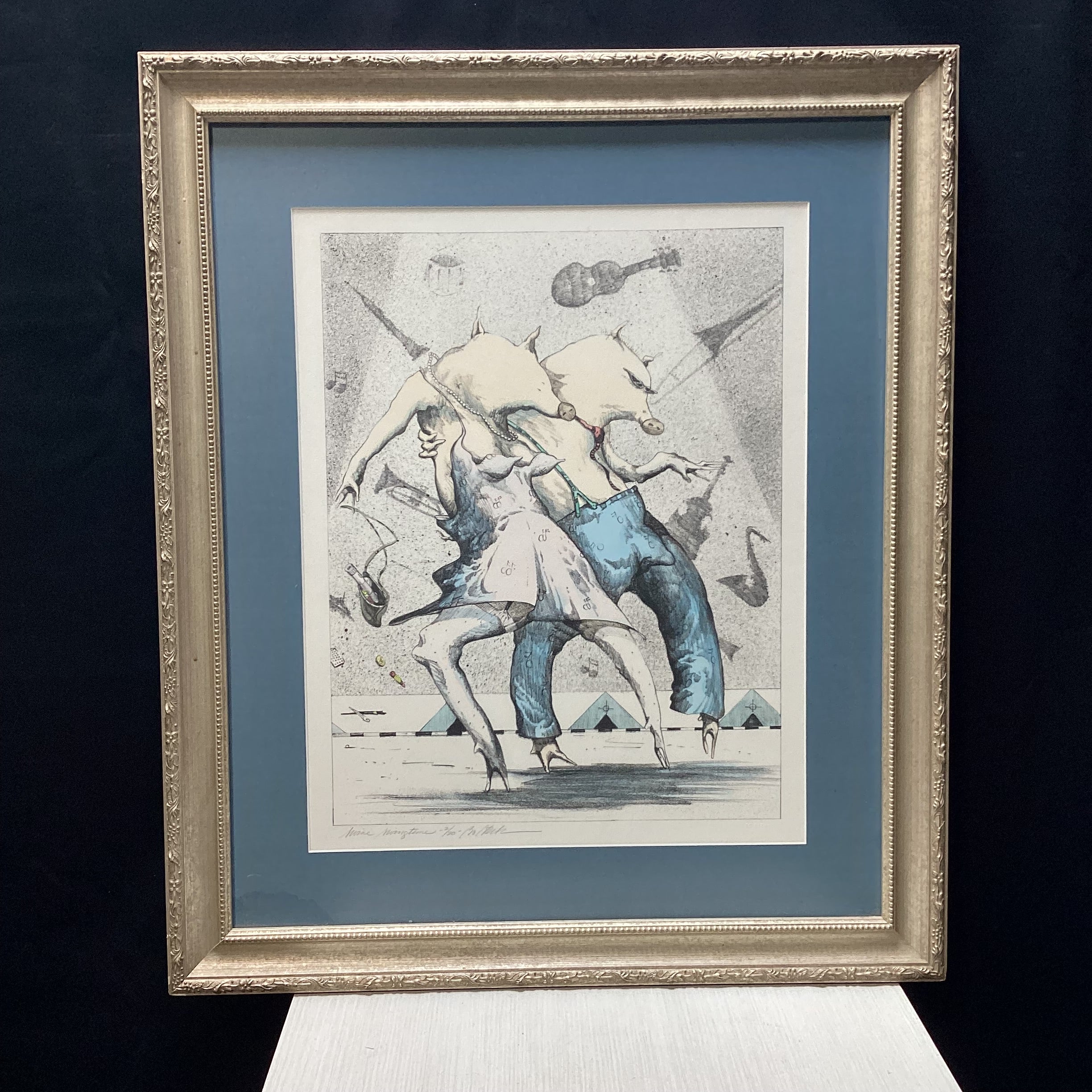 Bo (Robert) Sterk Signed "Swine Swingtime" Limited Edition Framed Print 26" x 30.5"
