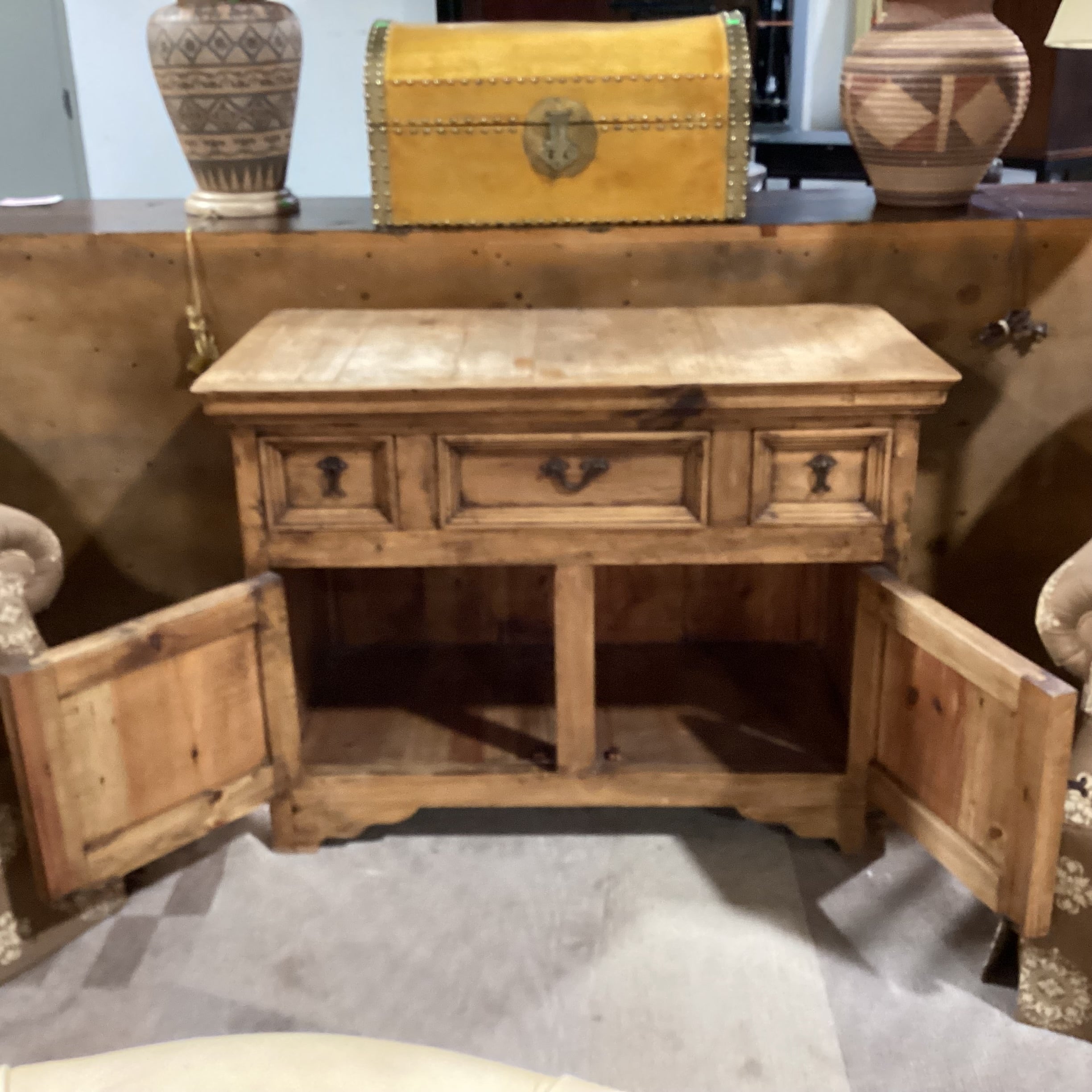 Rustic Pine 3 Drawer 2 Door Buffet 42.5"x 22.5"x 31.5"