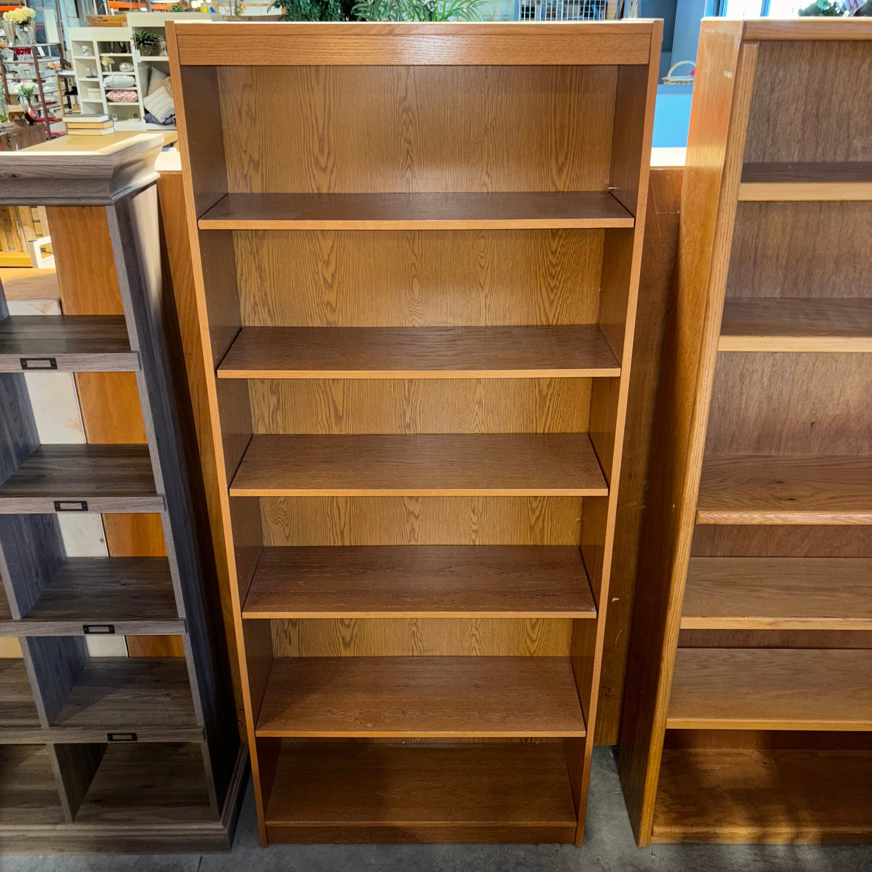 Wood Style Laminate 6 Shelves Adjustable Height Bookcase 36"x 12"x 84"