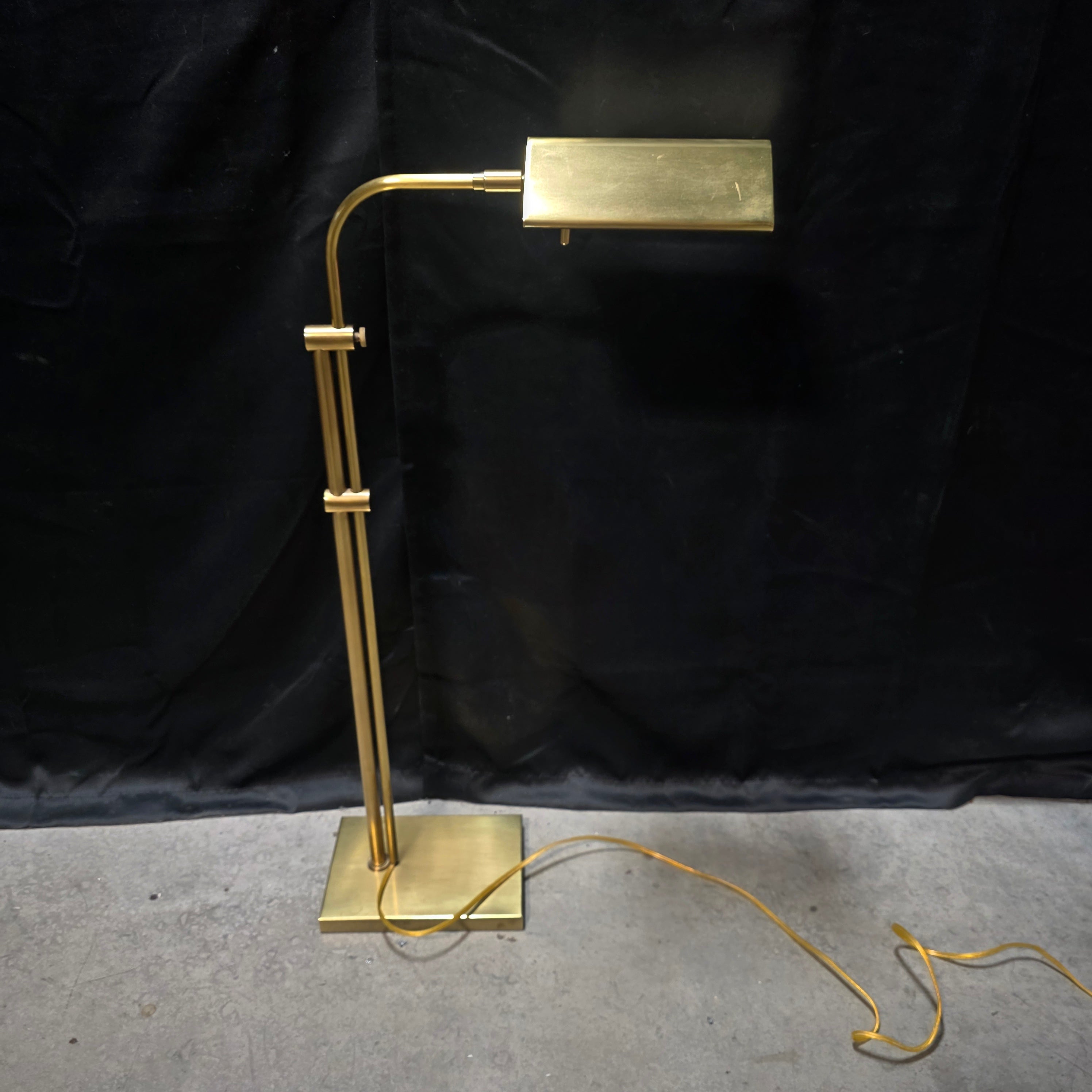 Brass Adjustable & Dimming Top and Height Pharmacy Floor Lamp 21"x7"x36"-56"