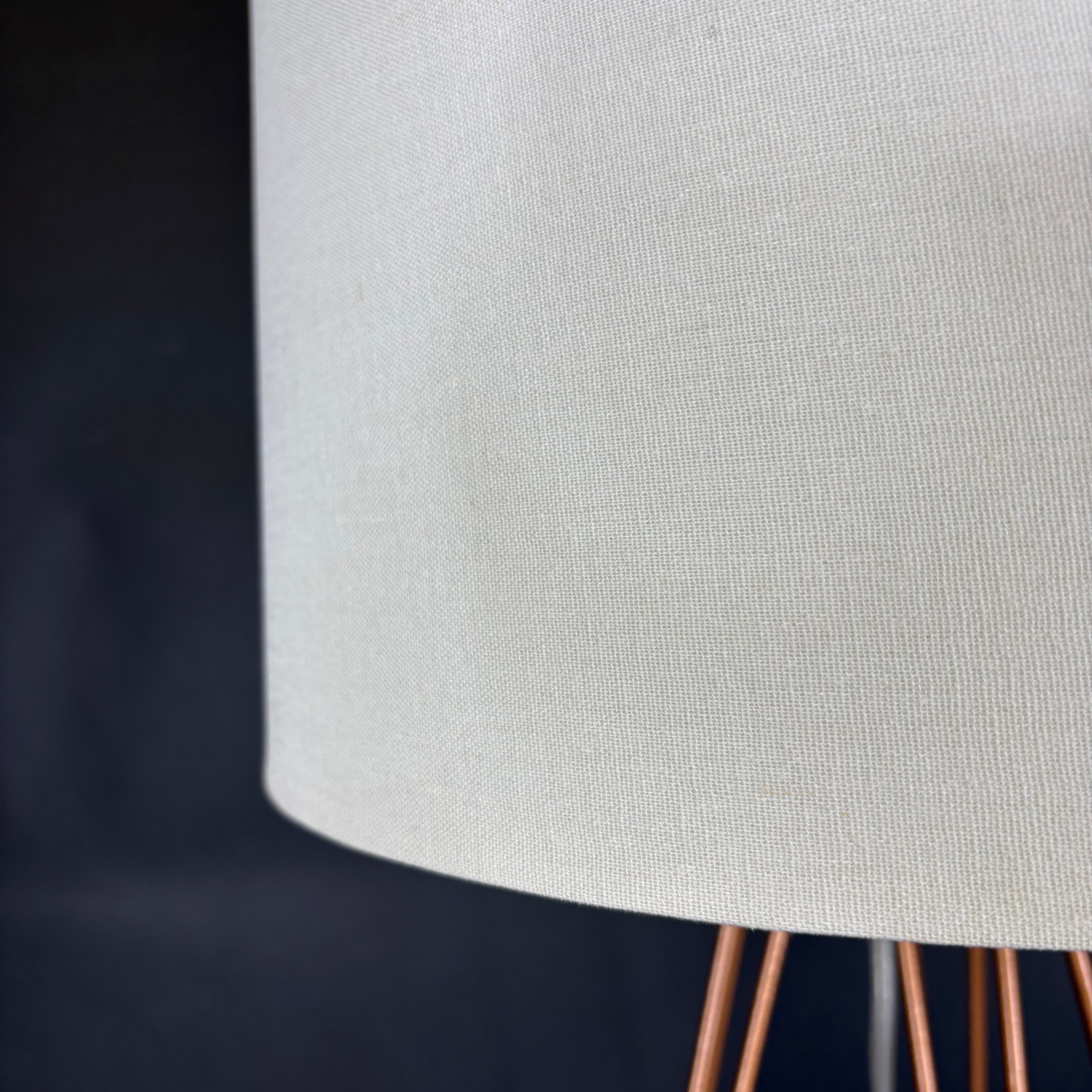 Modern Rose Gold Metal Geometric Cage with Shade Table Lamp 14” Diameter @ Shade x 27”