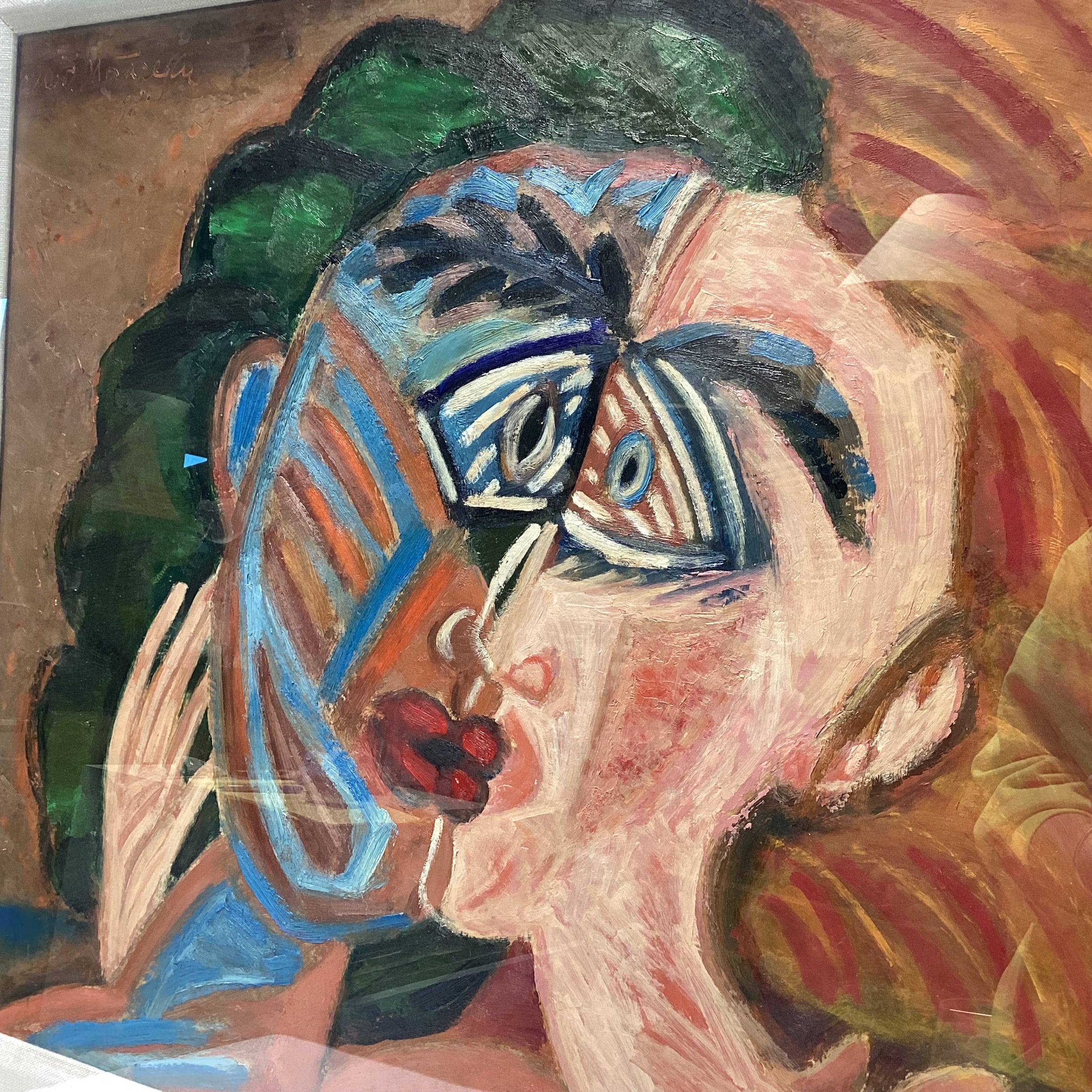 Dragos Morarescu Signed/Dated "Sarutul (The Kiss)" 1981 Original Framed Painting 32.5" x 27"