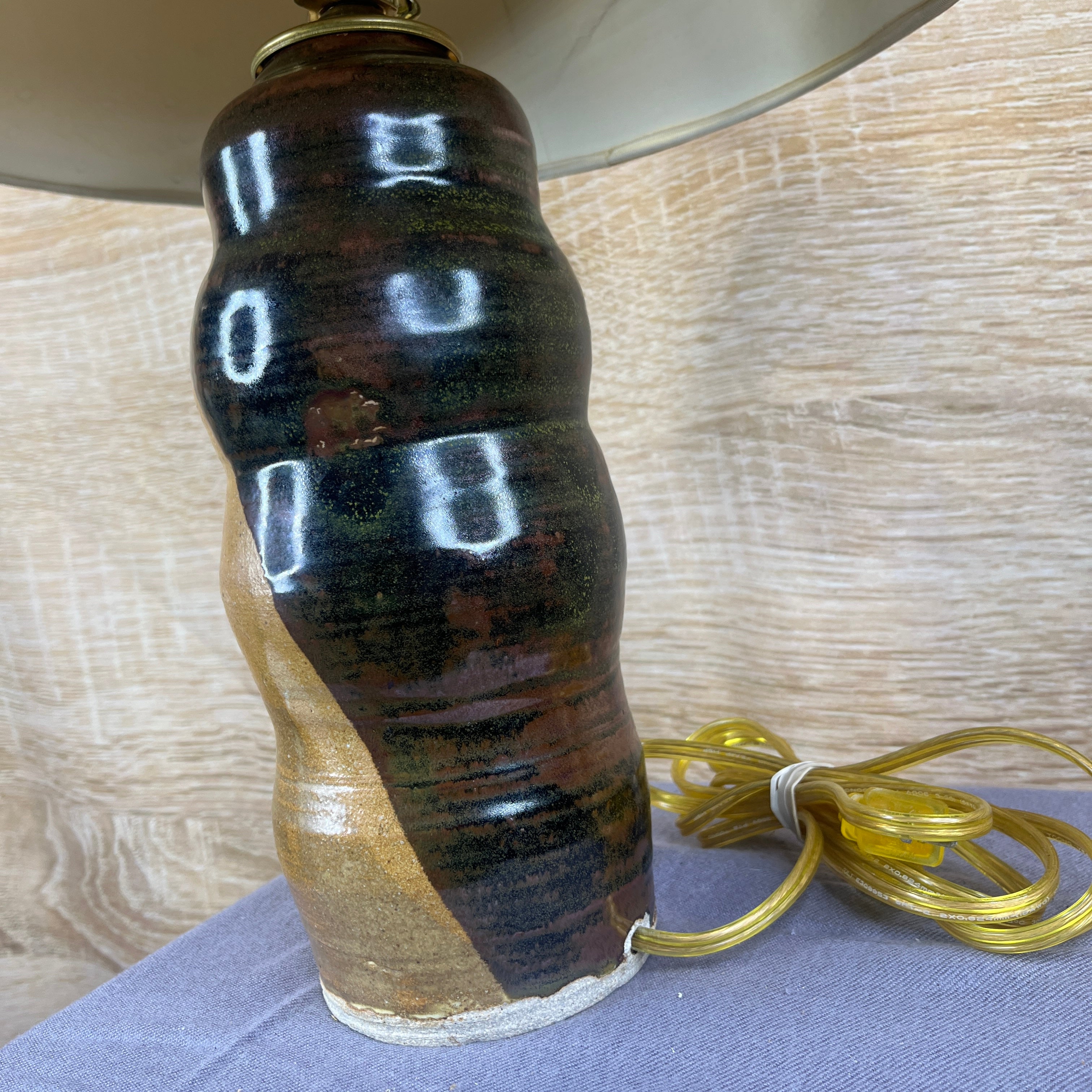 Multi-Colored Glazed Table Lamp 4.5" Diameter x 29"